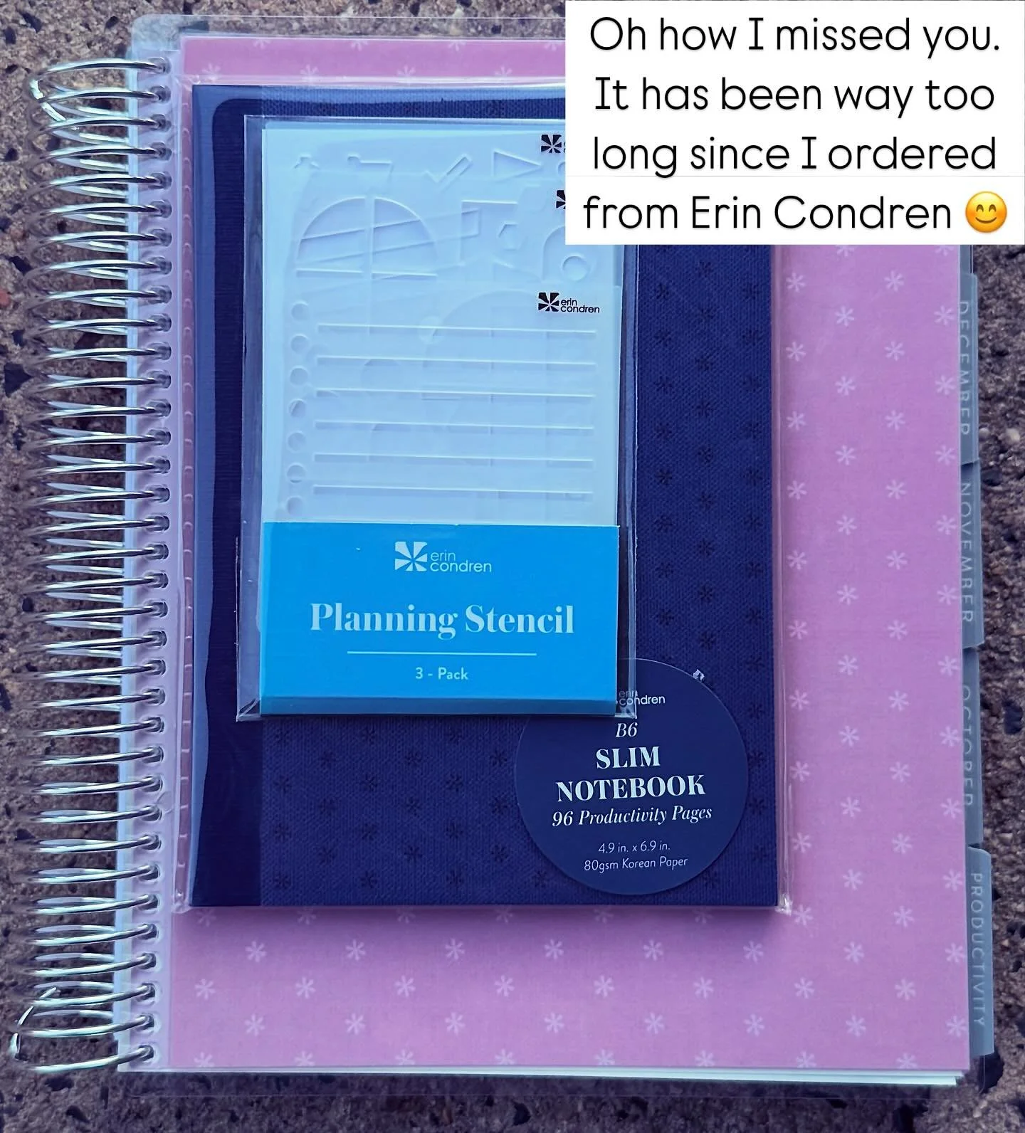 It&rsquo;s been ages since I&rsquo;ve been able to place an Erin Condren Order, Oh How I Missed You😘 
I purchased the Monthly Planner which I always love to use alongside my Erin Condren Vertical Weekly Planner, The new Planning Stencils and the als