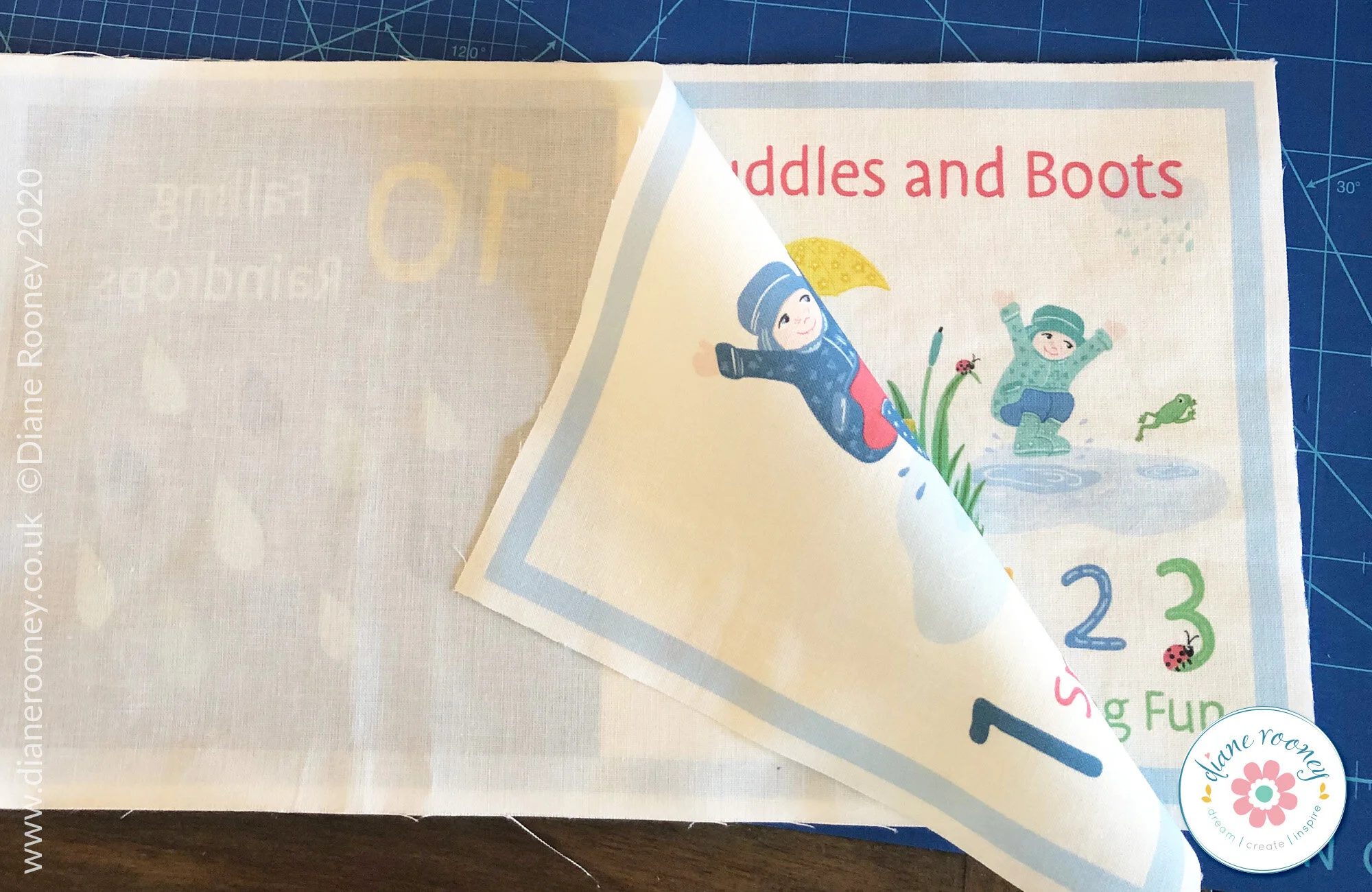 Puddles and Boots Counting Cloth Book Panel Tutorial — Diane Rooney ...