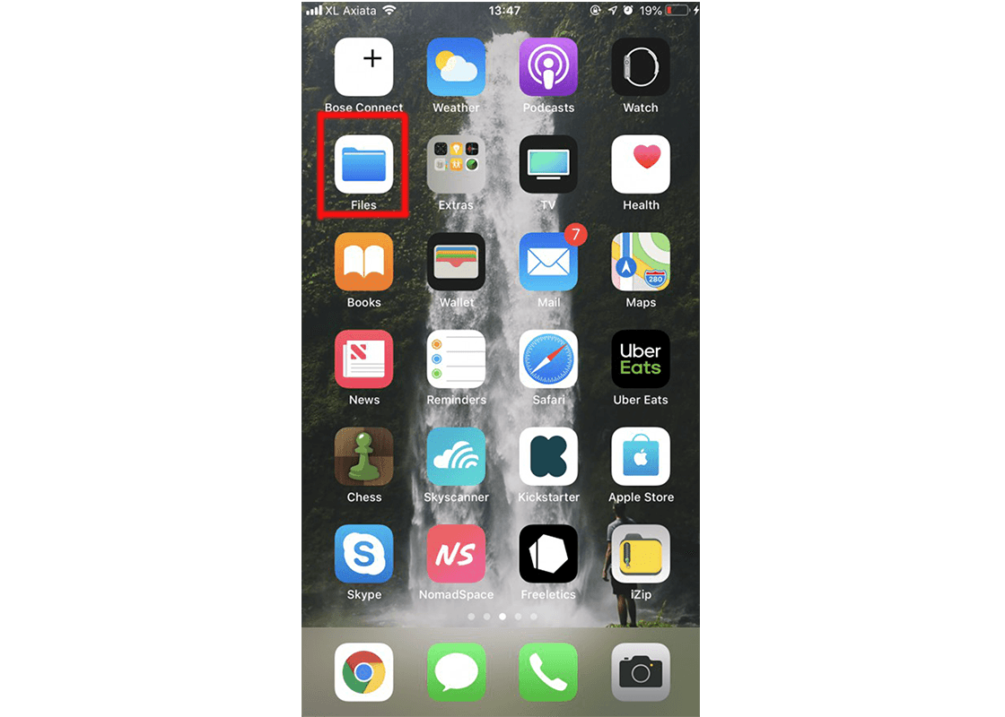 Open up the files app in your iphone