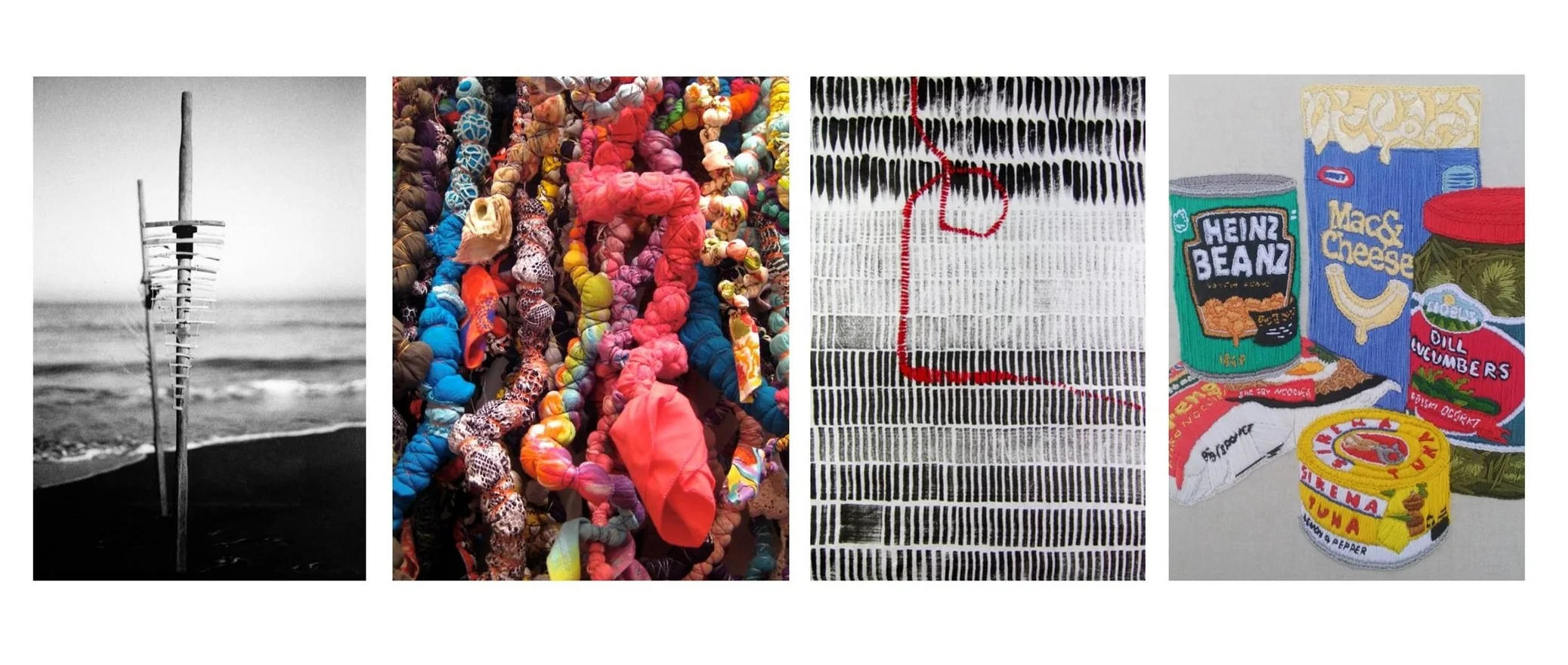 Artworks by (L to R): Jody Loaring, Tomoko Yamada, Jacky Cheng & Regi Cherini