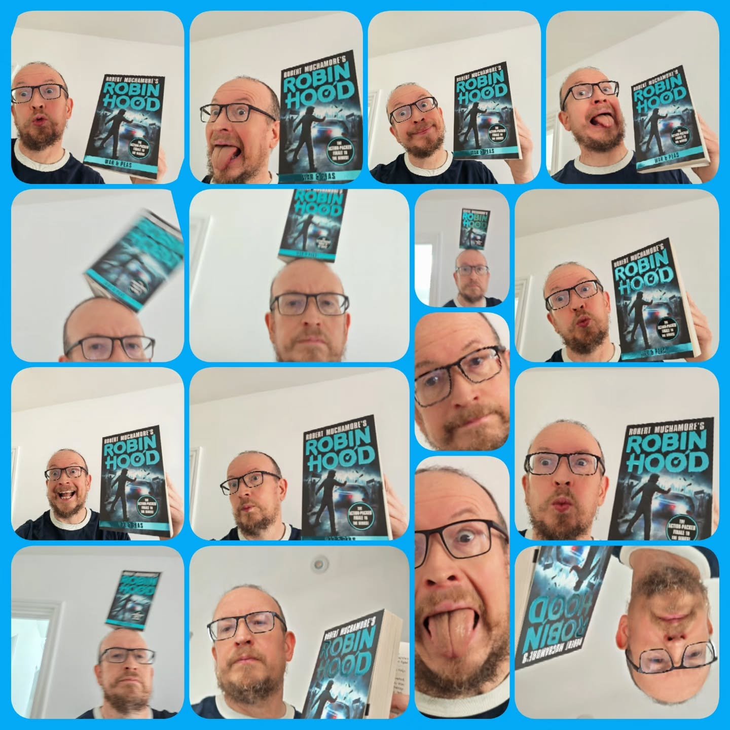 OUT TODAY! My 10th &amp; final Robin Hood book. I celebrated by taking selfies while trying to balance the book on my head.