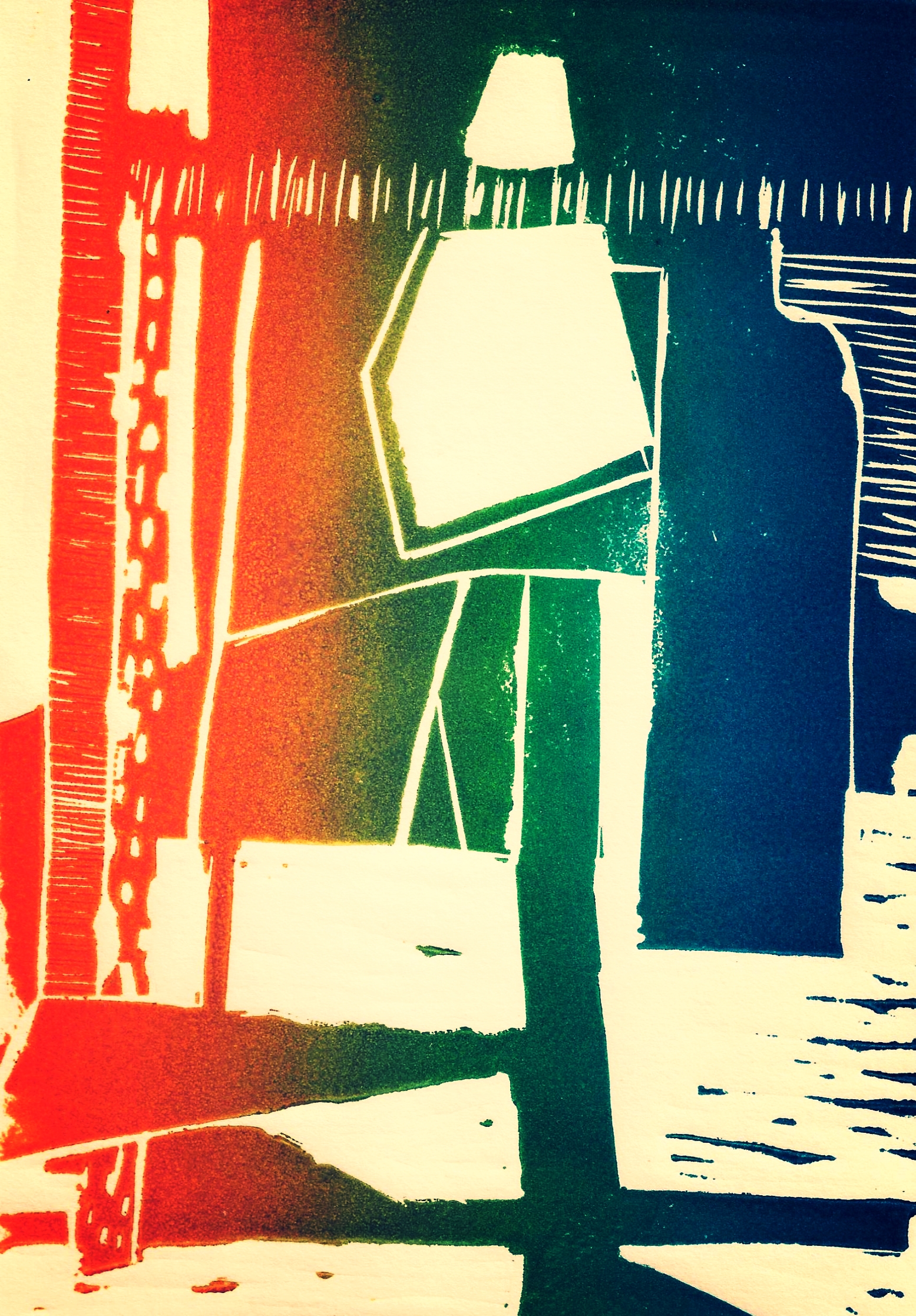 Shapeless Shadow II, Linoprint, 2017