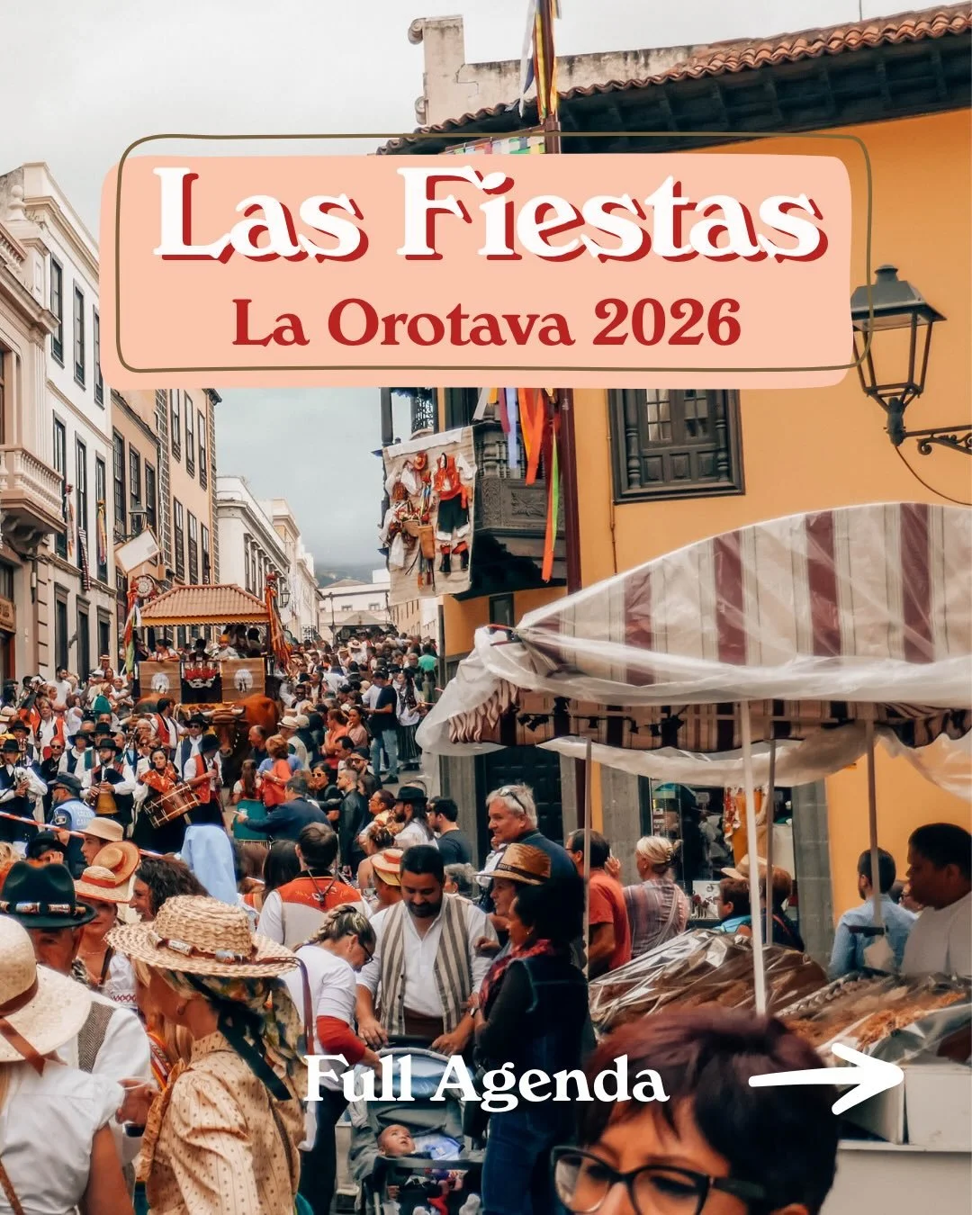 Every year in June our small and quiet town converts into a week long party of traditional celebrations. 💃🏻🌸🍷🥁 During the Fiestas de La Orotava, we dress up in traditional clothes, celebrate the new harvest, dance to salsa and merengue tunes and