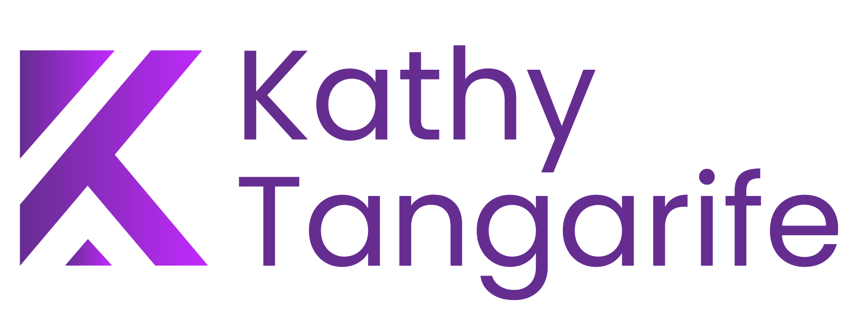 Kathy Tangarife logo in purple and black colors
