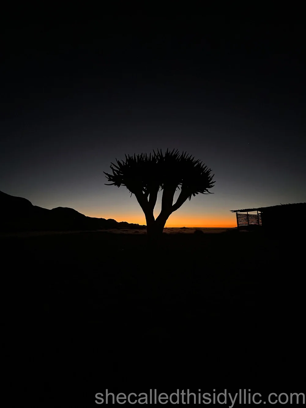 Namib Desert sunset and night sky