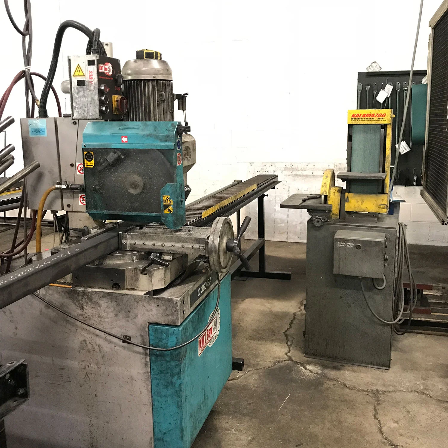 Saw cutting equipment at All Bending and Tubular Products facility