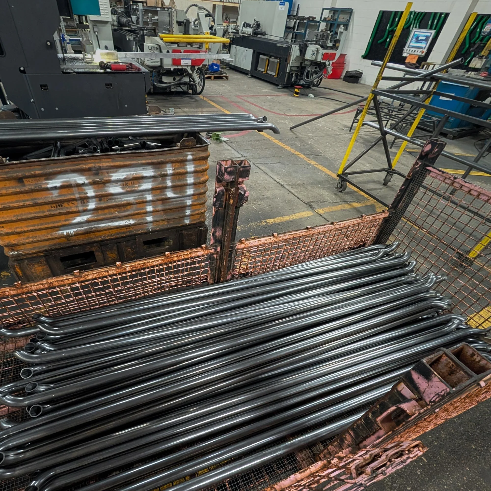 CNC bent and angle-cut steel tube for RAM rocker guard weldment