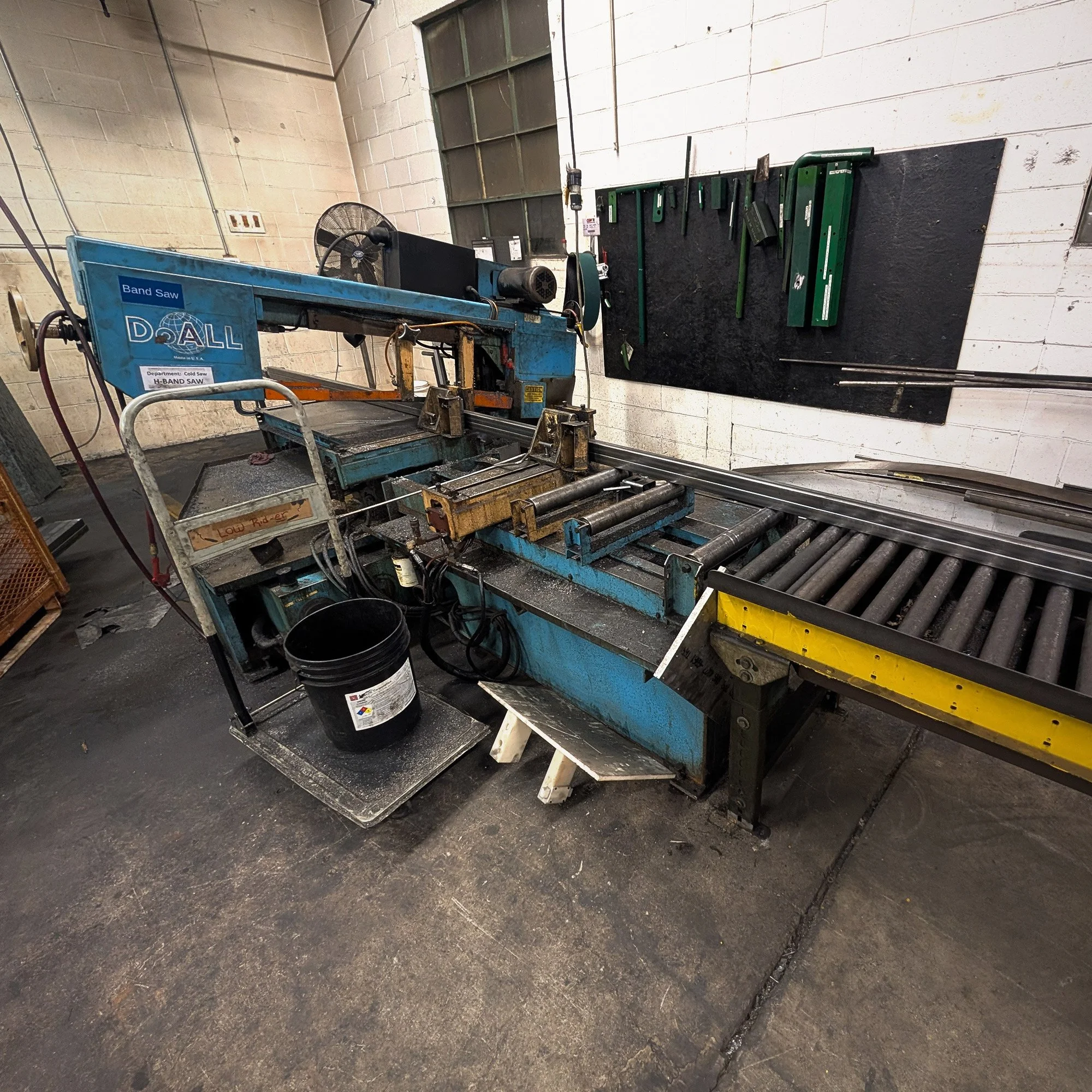 DoAll band saw cutting at All Bending and Tubular Products