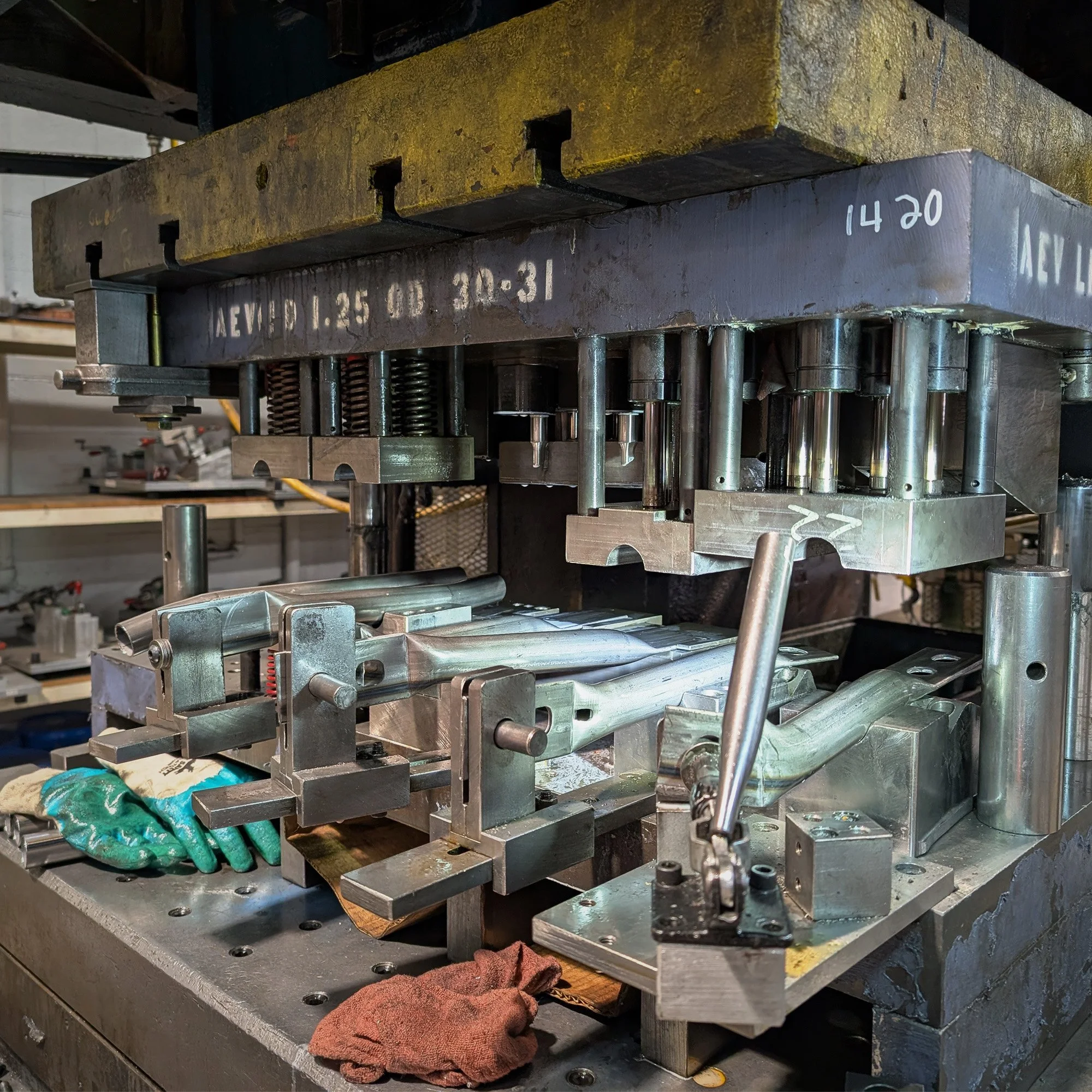 Niagra Press with pencil brace components in process