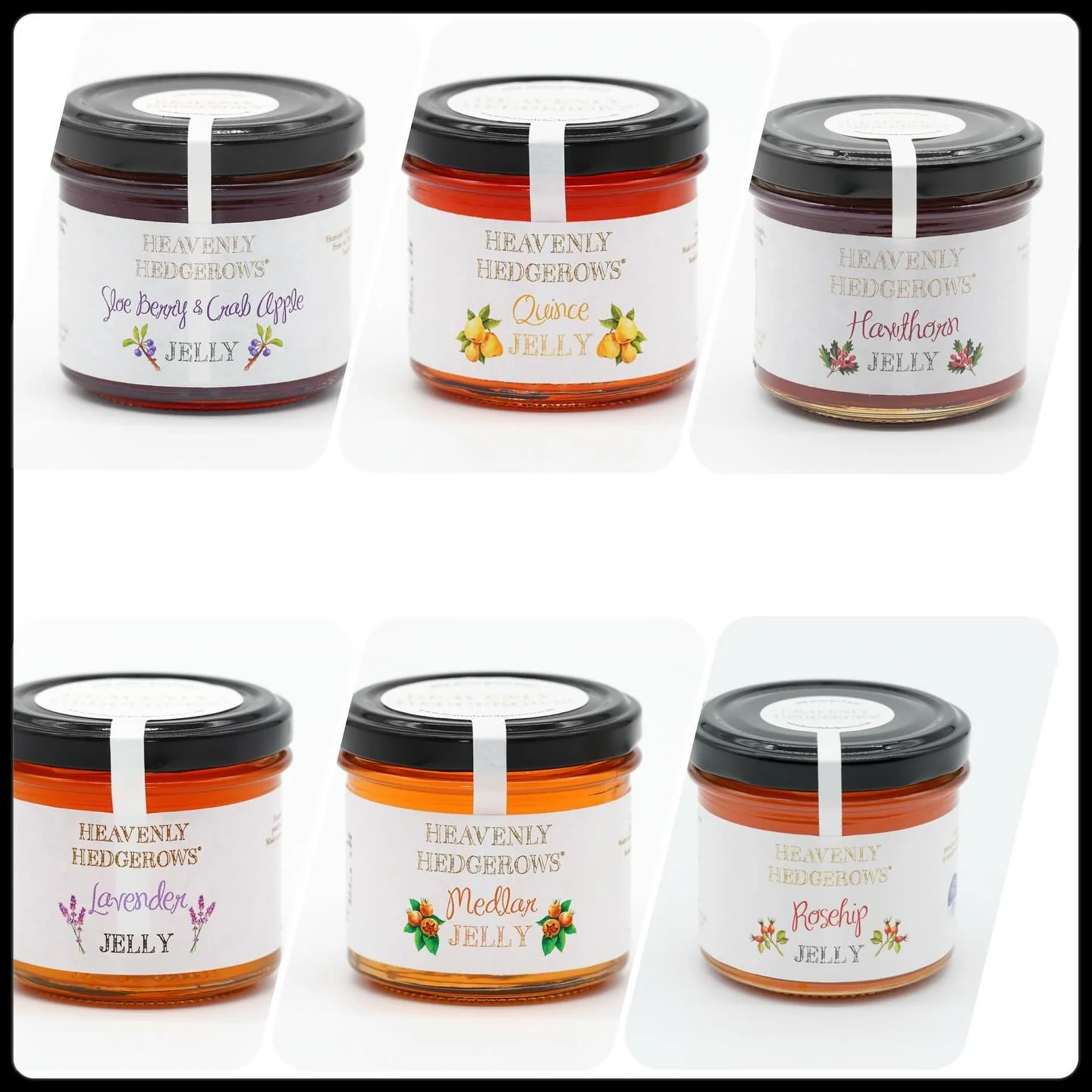 Have you tried our jelly preserves? All are made in very small batches, without the use of pectin. We have 3 foraged jellies - Rosehip, Hawthorn and Sloe. Made with handpicked hedgerow berries. Plus a Lavender jelly made with Cotswold Lavender. And Q