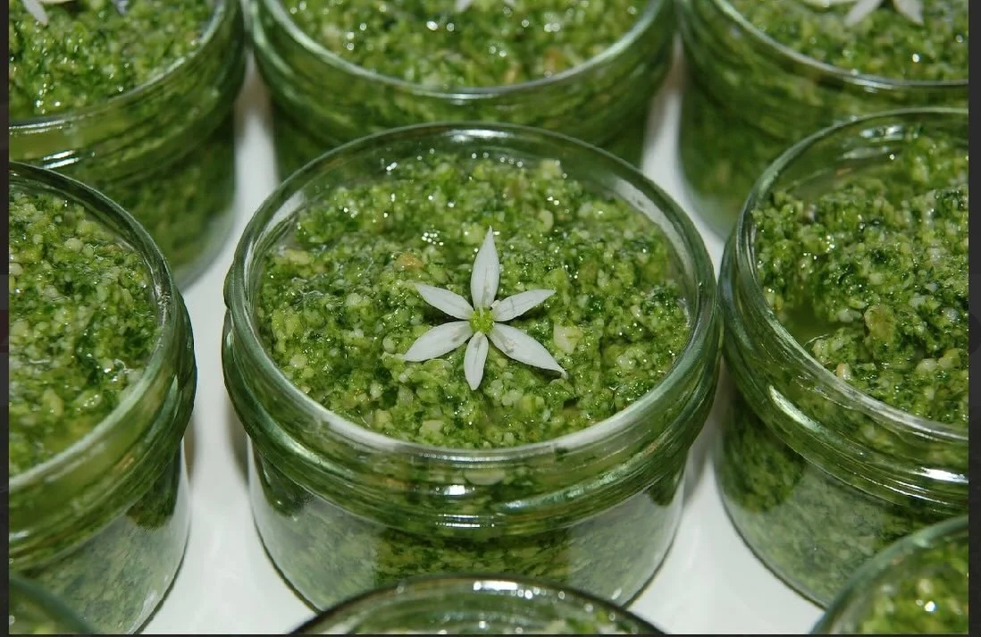 Yesterday was my final wild garlic pick of the season, and after hours of washing and prepping, I&rsquo;ve made the very last batch of my popular nut-free wild garlic pesto!

These jars will be available at Saturday&rsquo;s Farmers&rsquo; Market in K