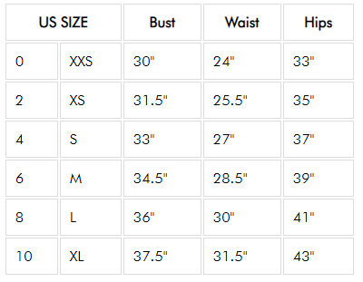 Yumi Size Chart