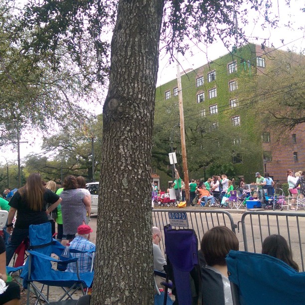 Waiting for the parade to start, good times in Nola