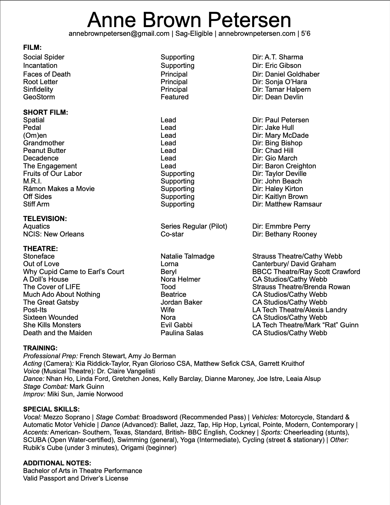 Primary Resume