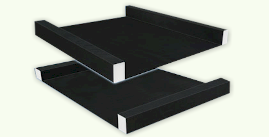 The side rails, and head and foot rail system used in a typical digital air bed system.