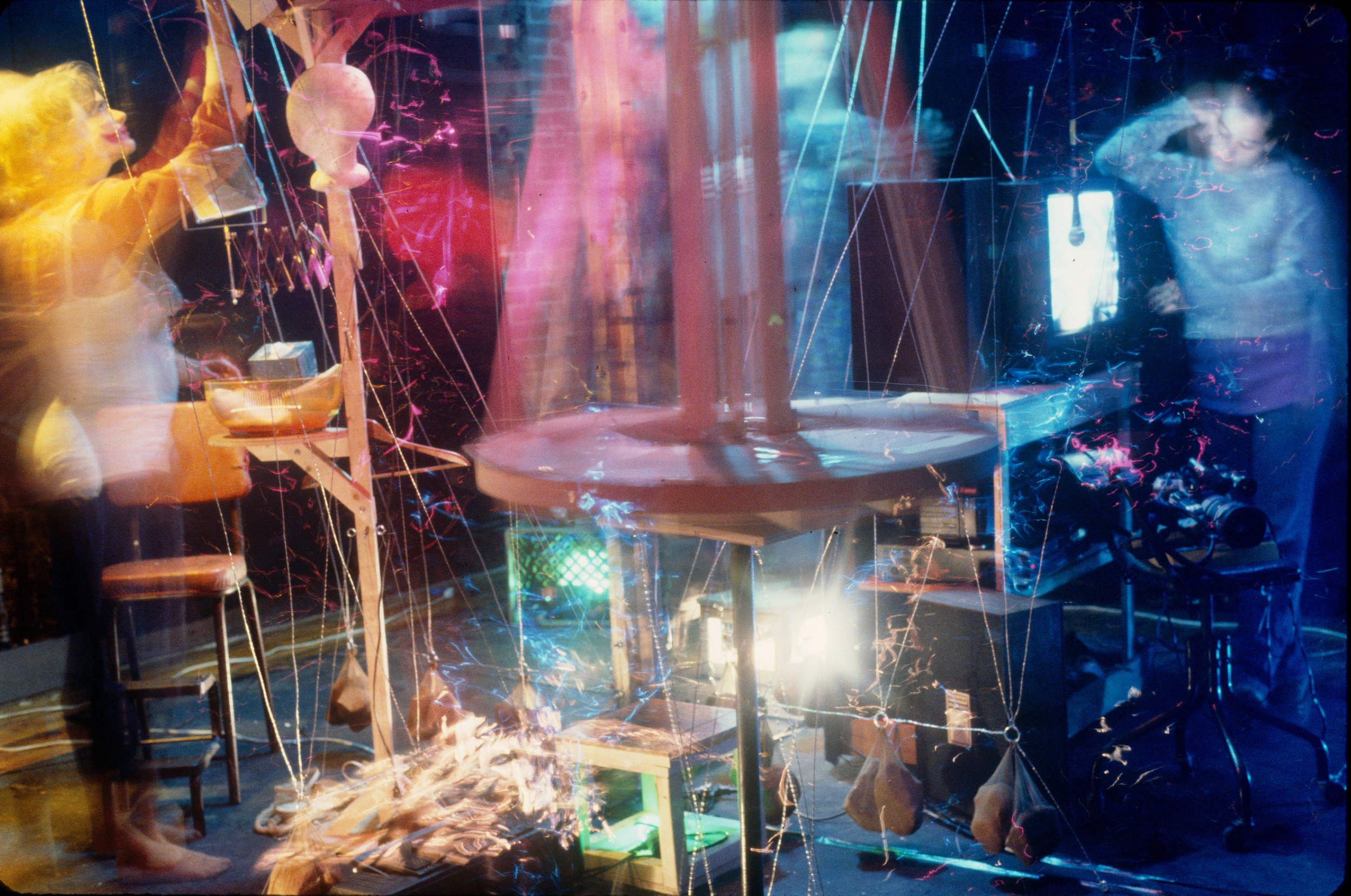 Date:Time Collective: Unconscious, New York, 1996 with: Caitlin Hahn, Susan James, Tracy Leipold, and Amber Lasciak. Exploding Moment’s first production comprised four scenes, presented simultaneously as separate corners of a square set, al