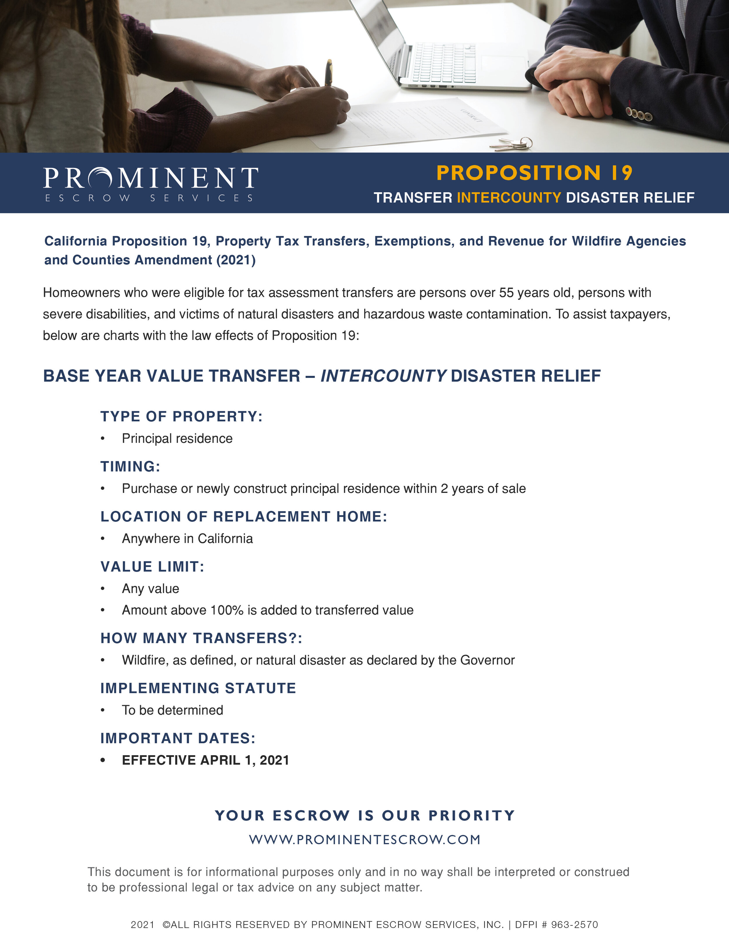 Prop 19 Transfer INTERCOUNTY Disaster Relief