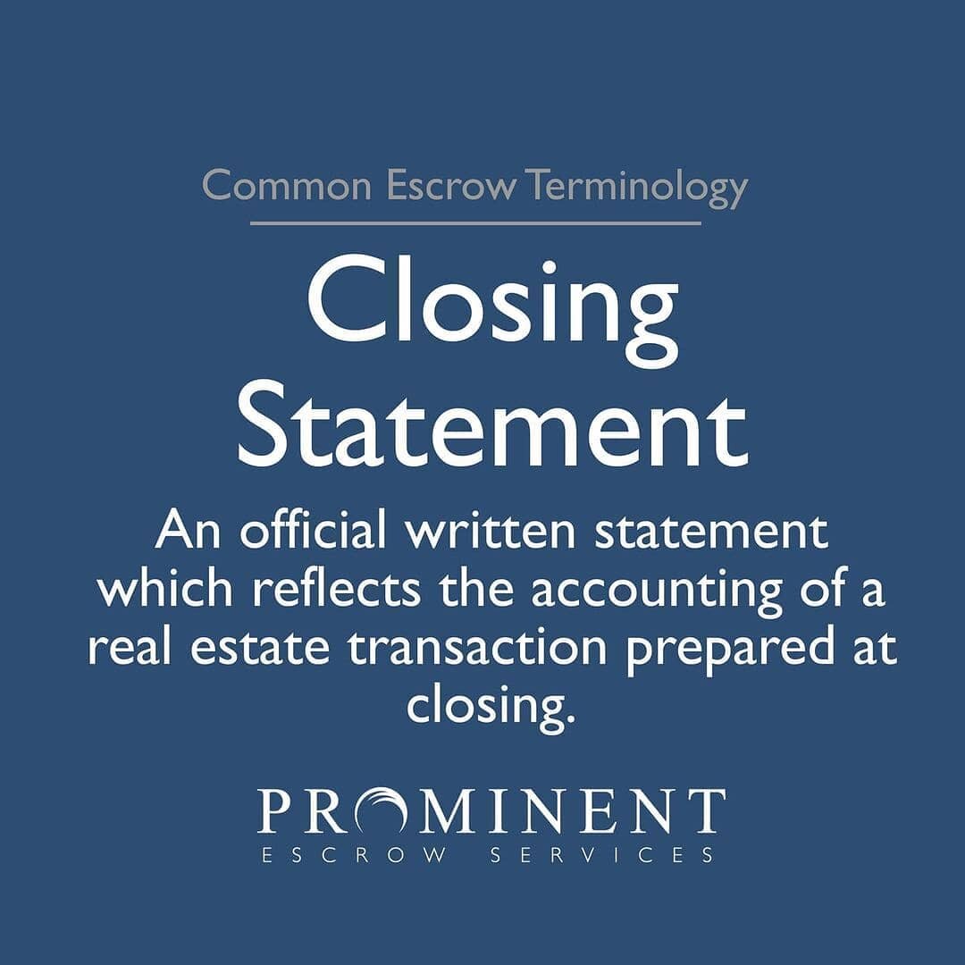 Did you know? 
A closing statement is an official written accounting statement of the real estate transaction which is prepared at closing. 🧾

It is important to review this document thoroughly for accuracy💯!