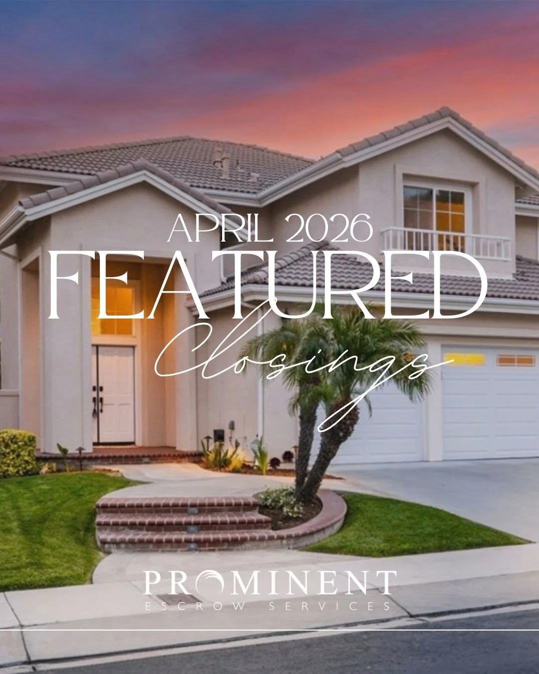 April featured closings ✨
Grateful for the trust, the teamwork, and a strong finish to the month. 👏🏻🗝️ #FeaturedClosings #ClosedEscrow #prominentescrow #realestate #escrowservices