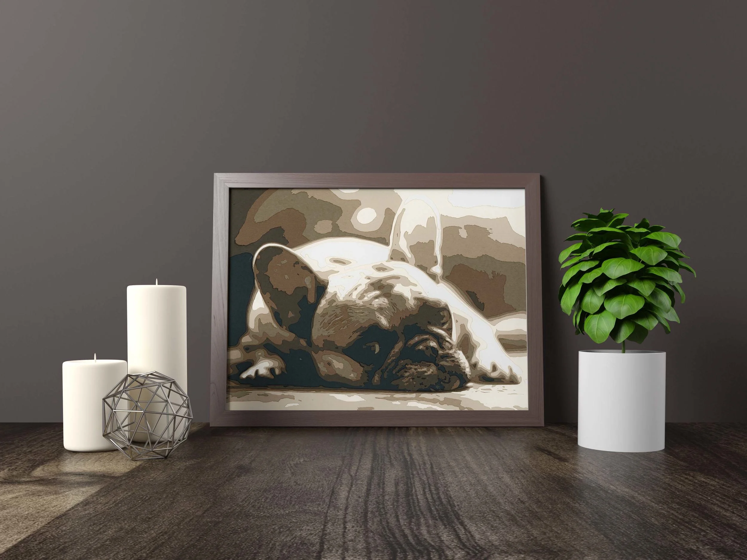 French Bull Dog Paper Art Framed Danielle Easdale Paper Artist .jpg