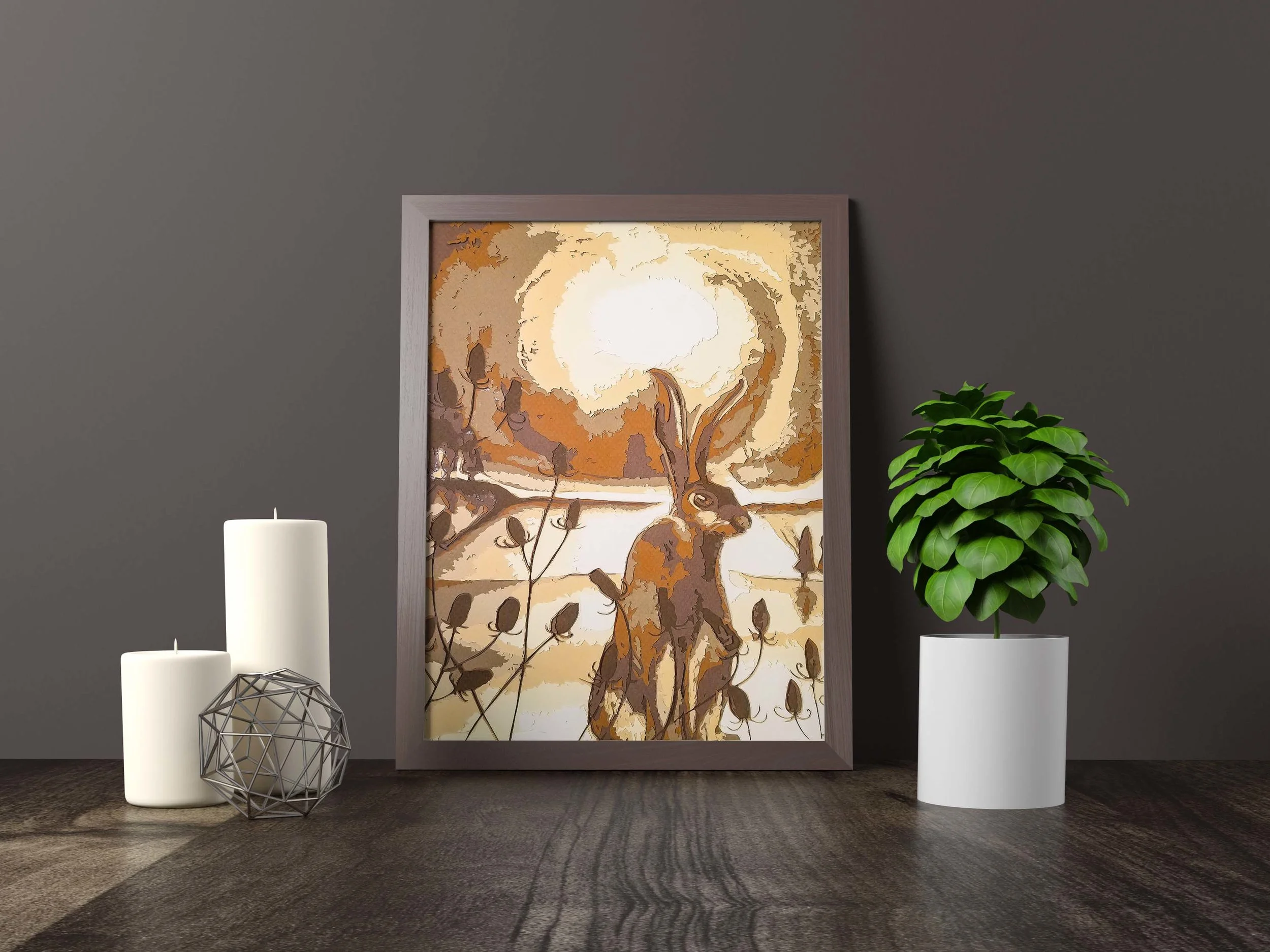 Hare Carol Ann Hall Paper Art Framed Danielle Easdale Paper Artist .jpg