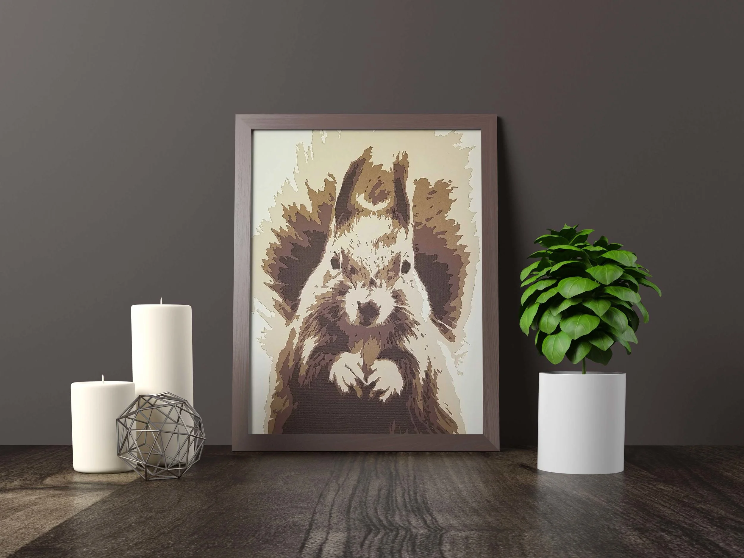 Squirrel paper art framed Danielle Easdale Paper Artist .jpg