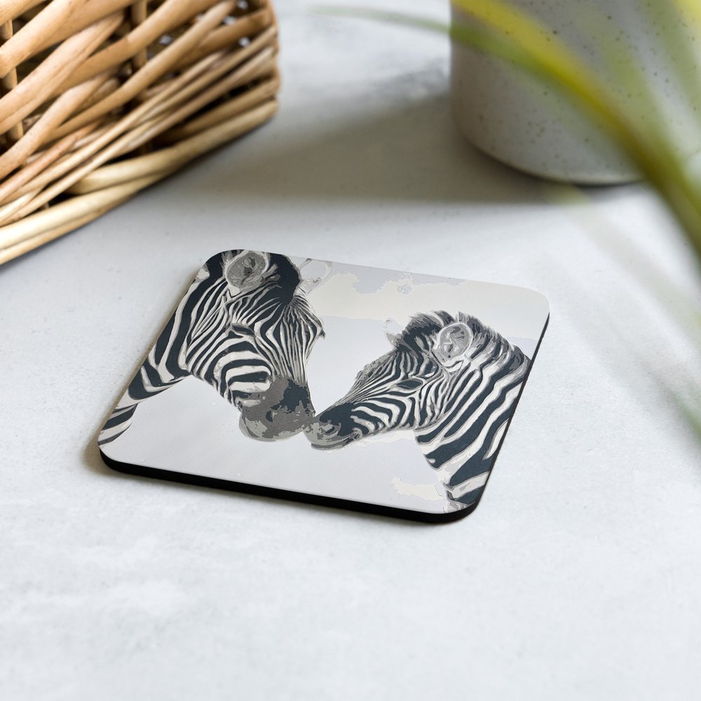 Danielle Easdale Paper Artist — Coasters - Zebras Cork-back coaster
