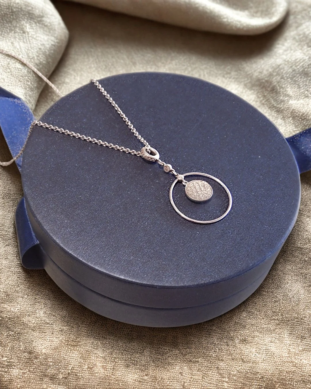 This diamond pendant necklace is by Italian jewelry maker Crivelli. Crafted in 18K white gold and featuring pav&eacute; and bezel set diamonds, this necklace is the perfect balance of wearability and elegance. 

 #stantonjewelers #stantons #westlakeo