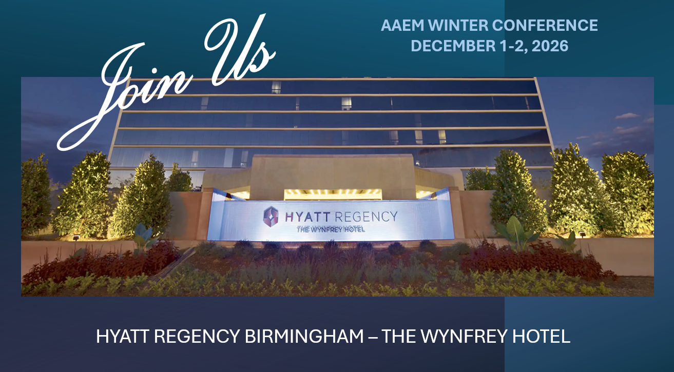 Image of the Hyatt Regency Hotel in Birmingham for the AAEM Winter Conference.