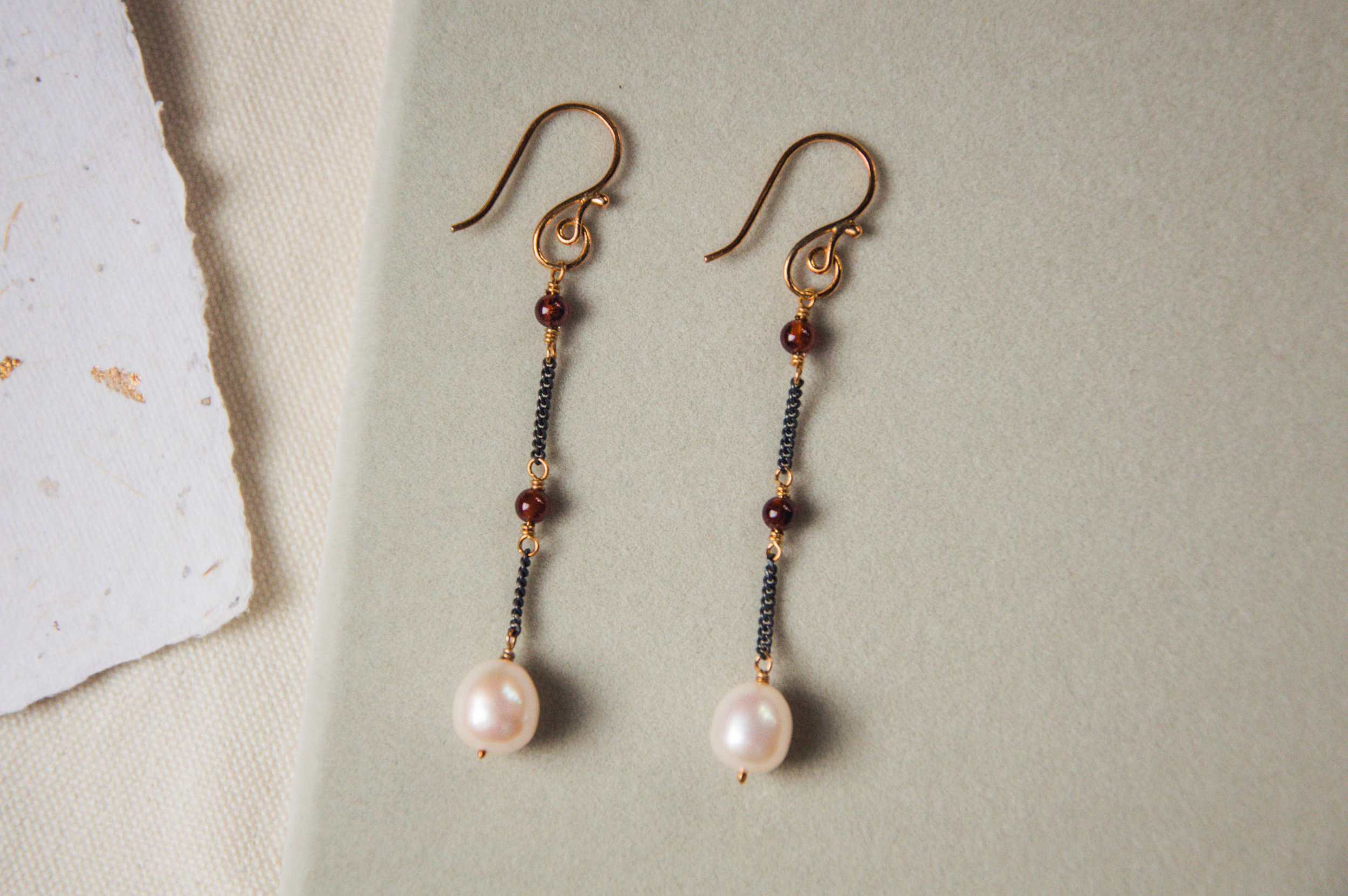 White Pearl Raindrop Earrings