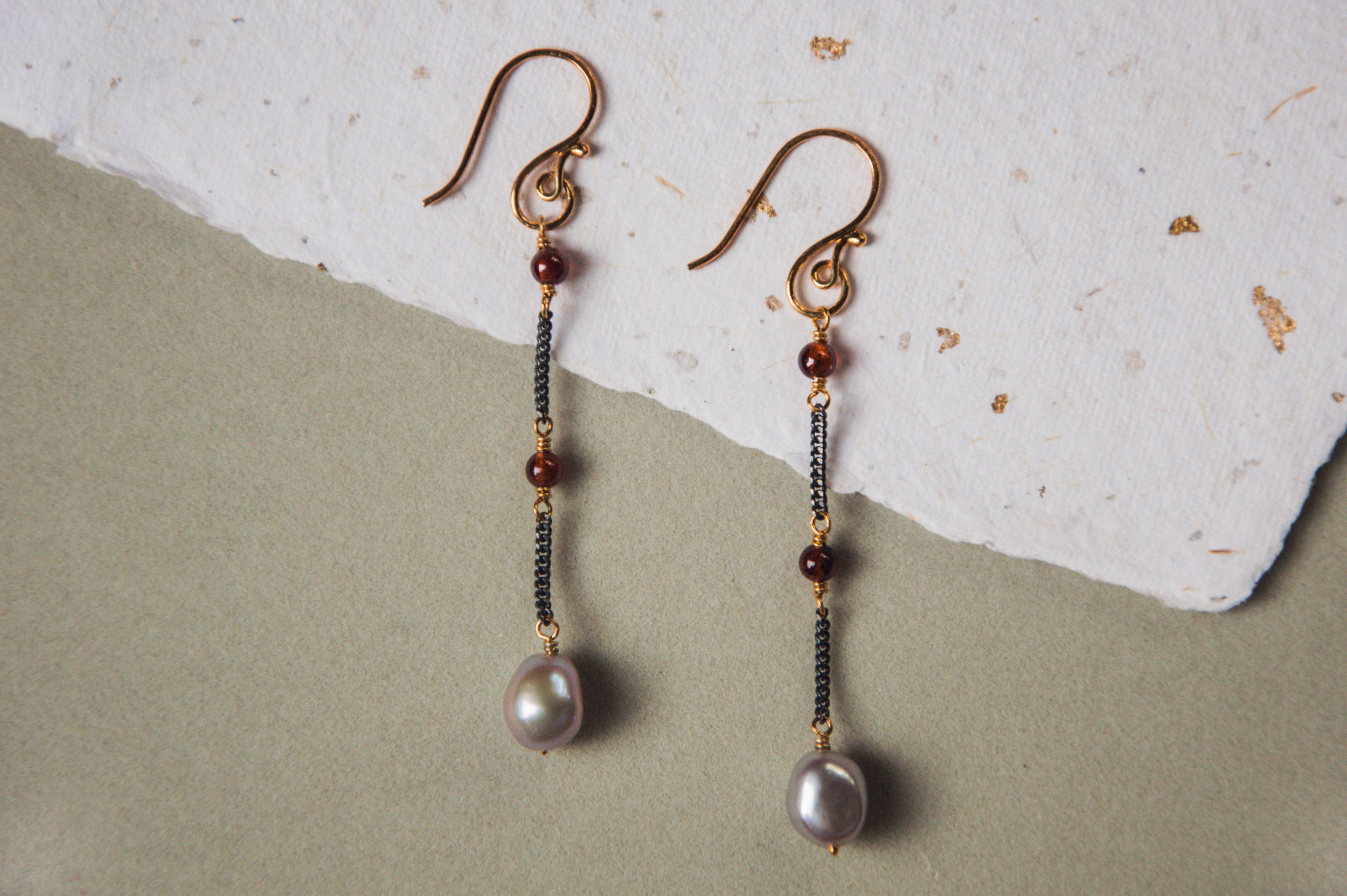 Silver Pearl Raindrop Earrings