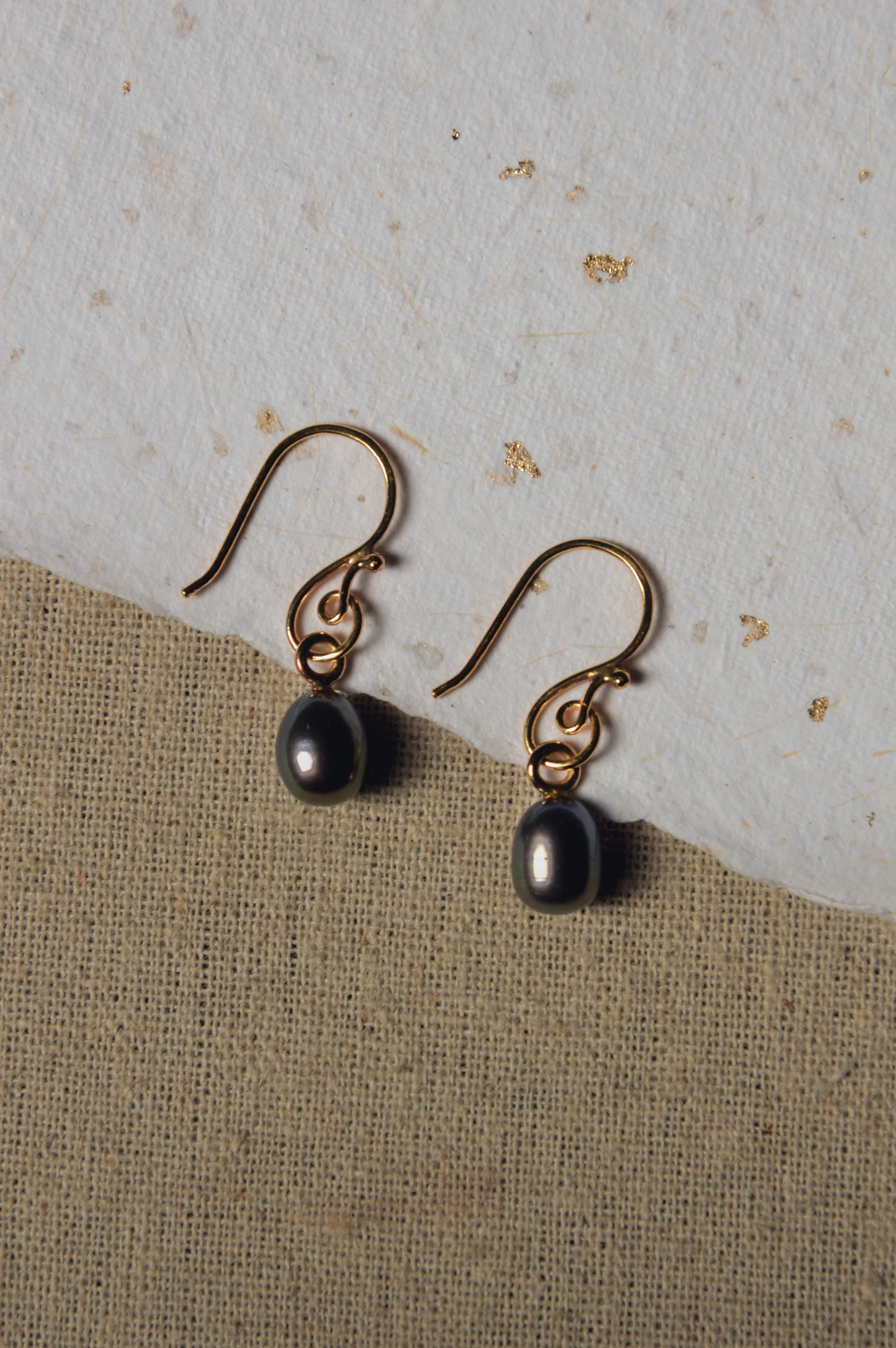 Black Pearl Drop Earrings