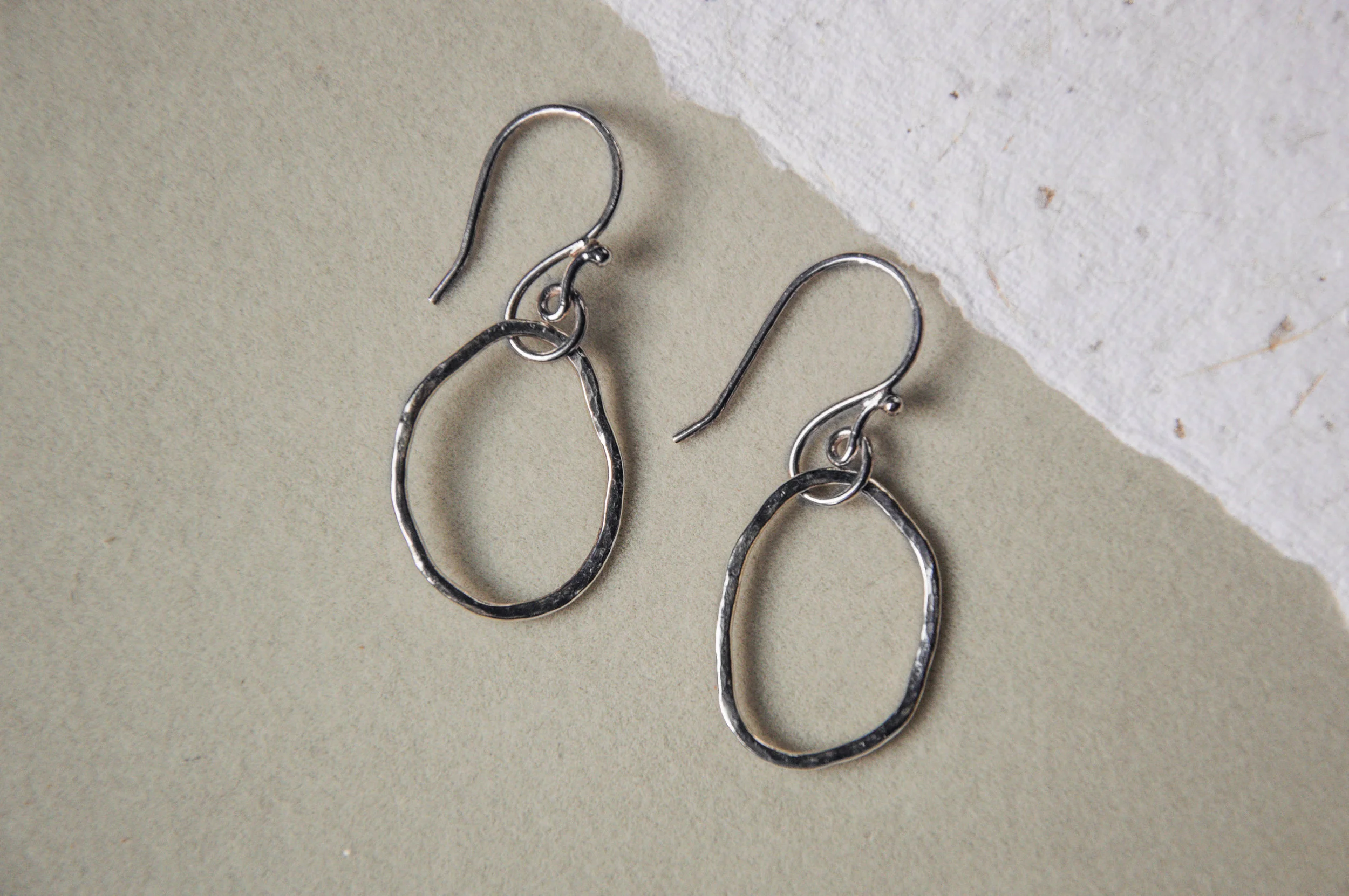 Silver Pebble Earrings
