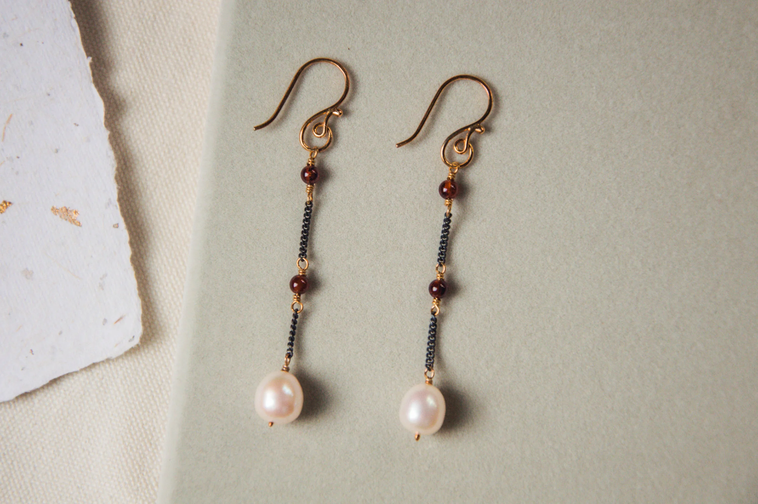 White Pearl Raindrop Earrings