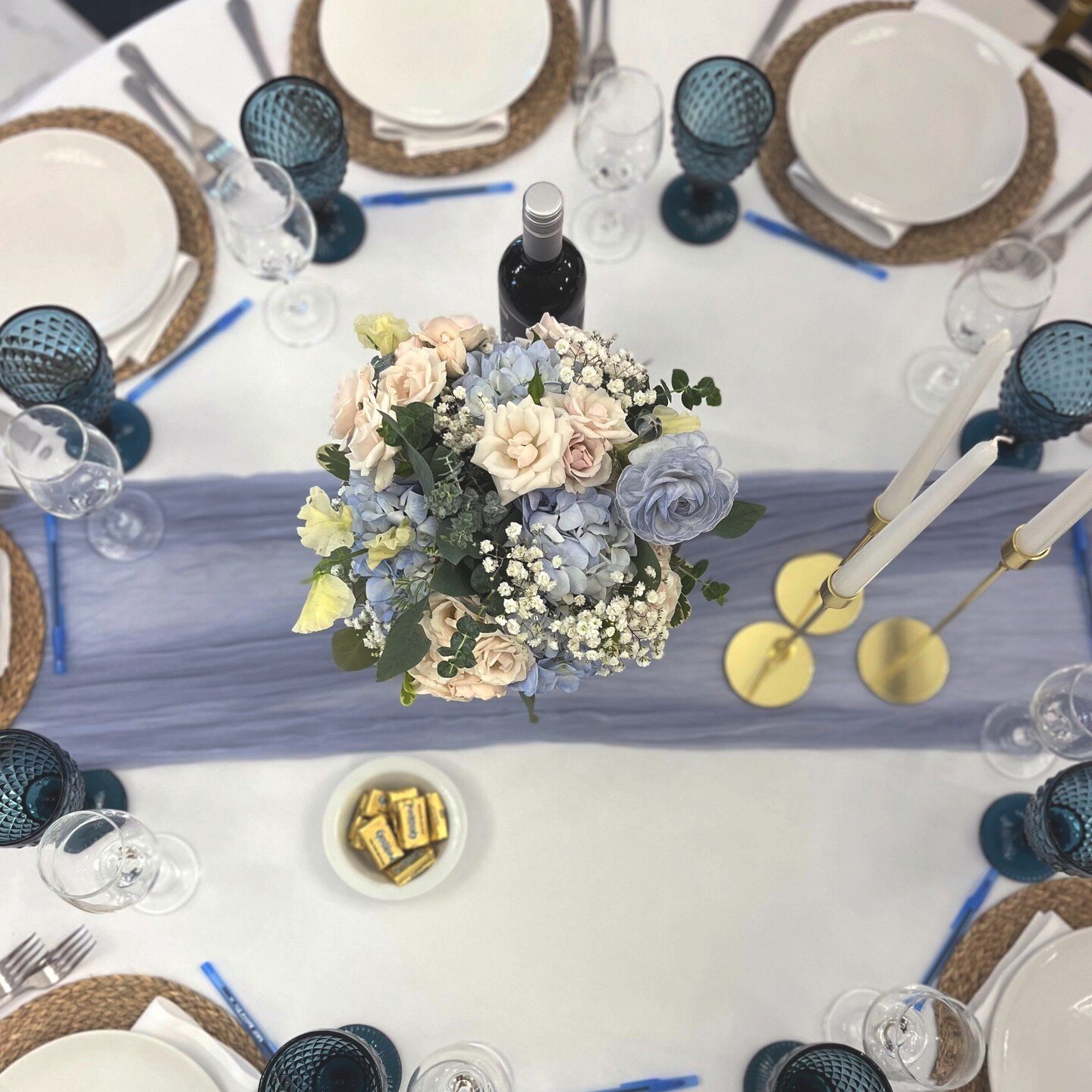 Oh, Baby!!💙 Showered Mommy to Be Tricia with all the love and dusty blue vibes last weekend at @delucas_italian_nyc⁠
.⁠
.⁠
Click the link in our bio to schedule a consultation with one of our talented designers for your next special event 💐