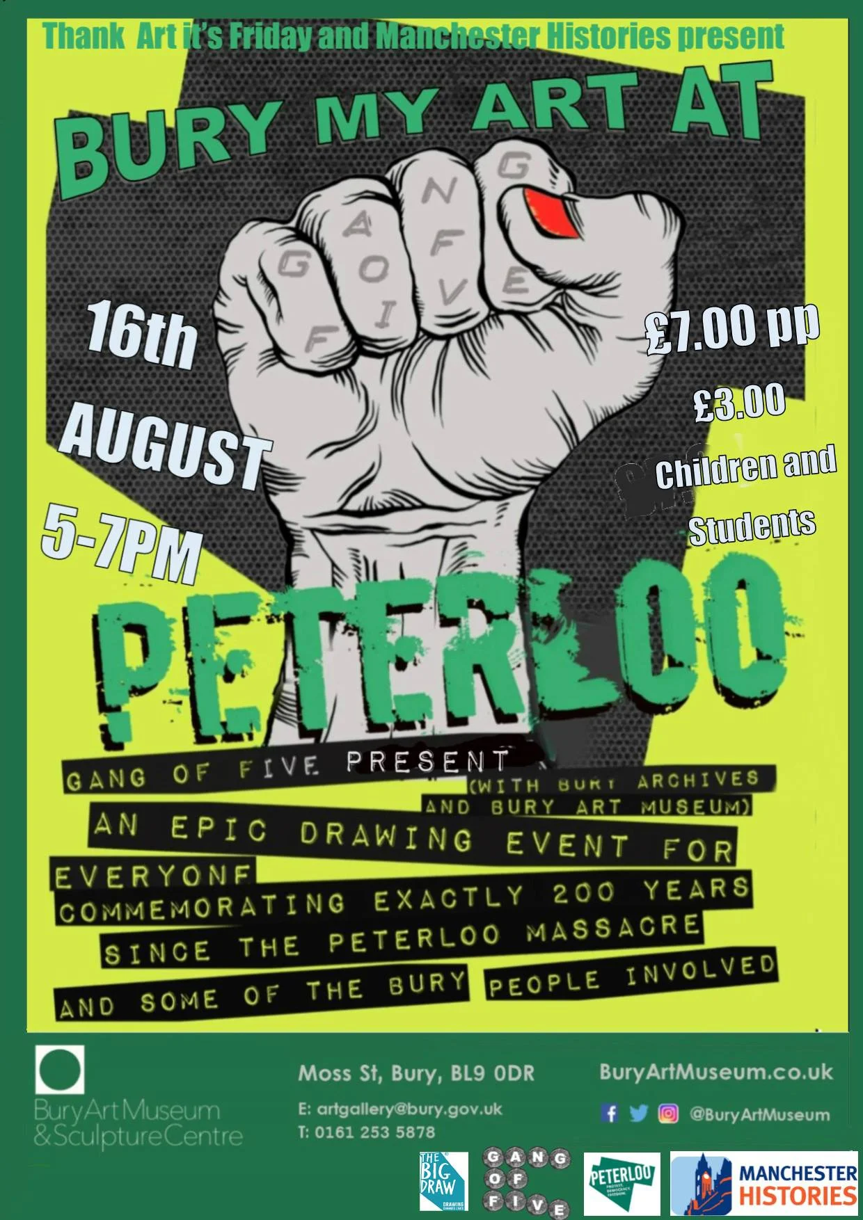 Bury My Art at Peterloo Event Poster (2019)