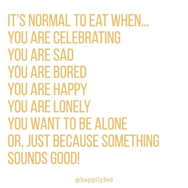 Our culture demonizes emotional eating. But did you know you can cope with emotions through restricting food too? Our culture seems to praise that.
.
Feel your feelings and emotions. Practice other coping strategies. This is important.
.
But if you c