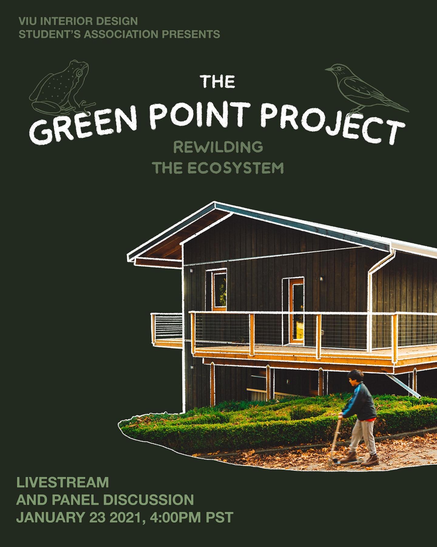 You are invited to join us on Saturday, January 23 at 4pm (pst), to view our Documentary &ldquo;The Green Point Project: Rewilding the Ecosystem&rdquo; by @arcasmedia in support of @vancouverislanduniversity Interior Design Students Association.  Thi