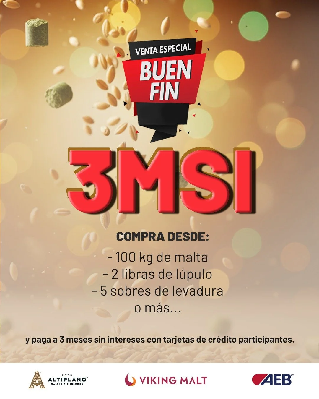 🔥🔥🔥Este Buen Fin, transforma tu cerveza. En Altiplano, celebramos la curiosidad cervecera con promociones especiales para quienes hacen su primera compra o quieren experimentar con nuevos insumos. 
Ya seas maestro cervecero o est&eacute;s dando tu