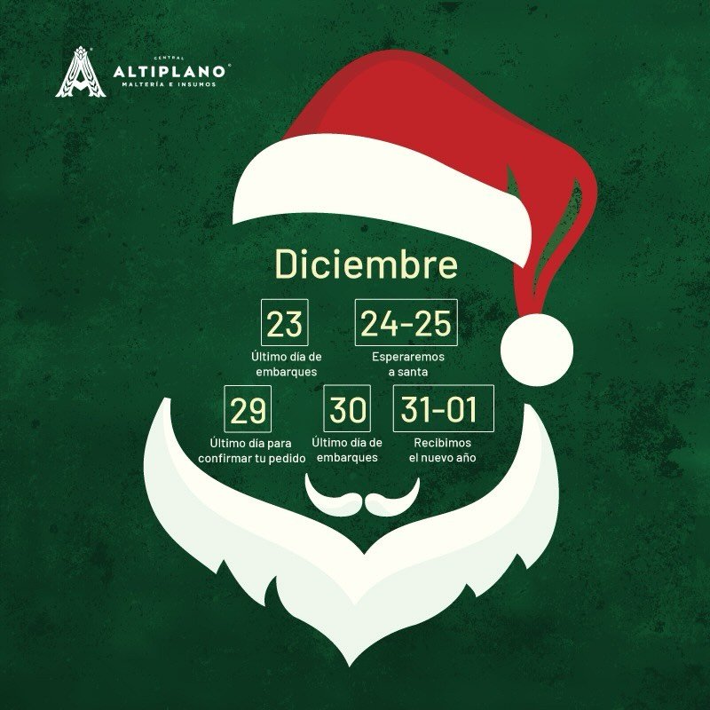 En estas fechas anticipa tus pedidos, seguimos operando con normalidad, toma en cuenta los tiempos de entrega de paqueter&iacute;as en tu zona. 
Felices fiestas!🎉