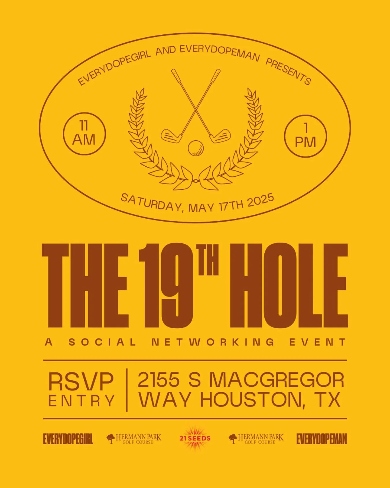 Get ready to tee off in style at The 19th Hole: A Social Golf Mixer hosted by @EveryDopeMan 🏌🏽and @EveryDopeGirl 🏌🏽&zwj;♀️Sharpen your skills with practice sessions for putting, chipping, and the driving range&mdash;range balls and equipment are 