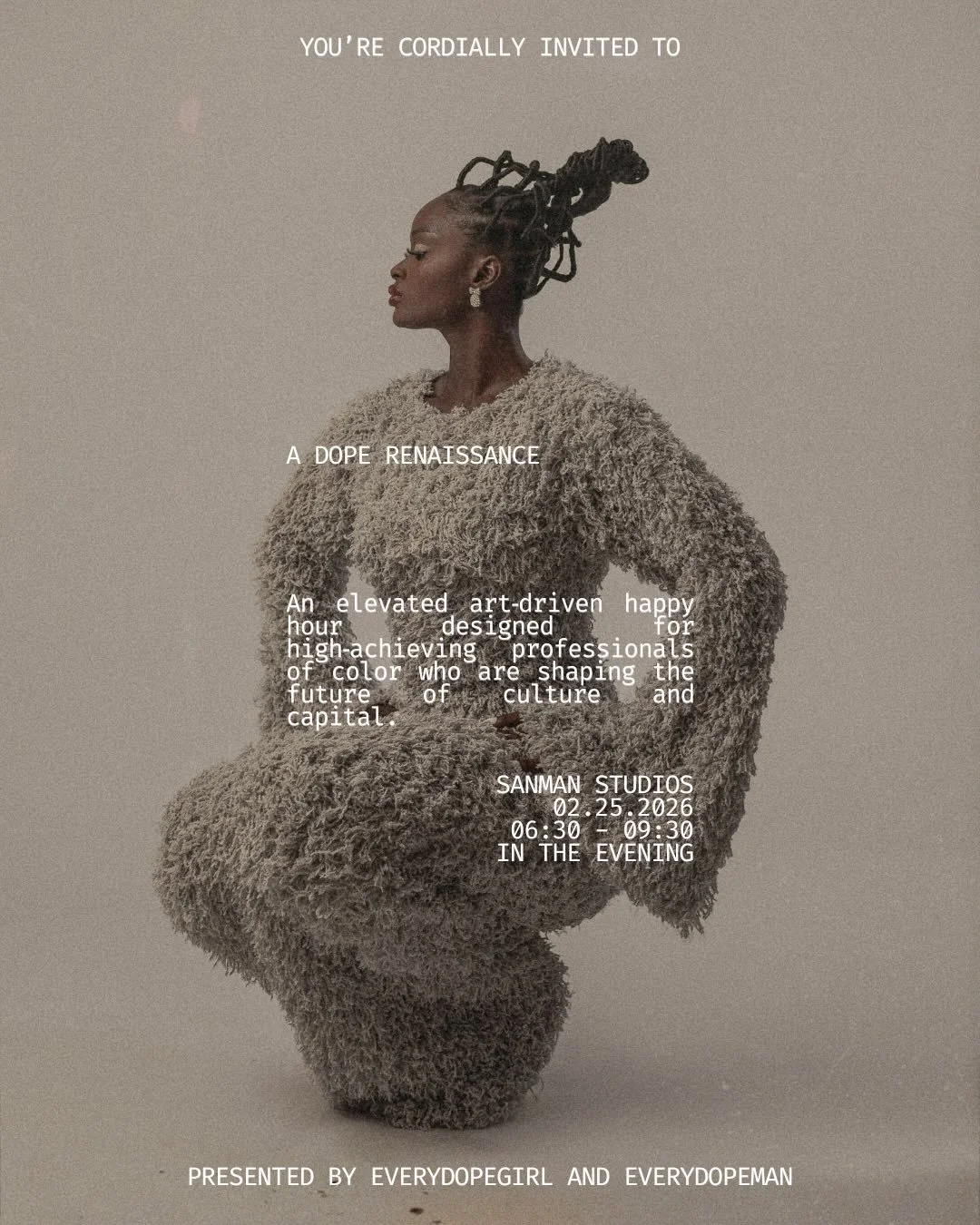 The Dope Renaissance: 🖼️ In partnership with Sanman Studios, EveryDopeGirl, and EveryDopeMan, this experience brings together Black history, contemporary art, and intentional networking in a setting curated for inspiration, conversation, and connect