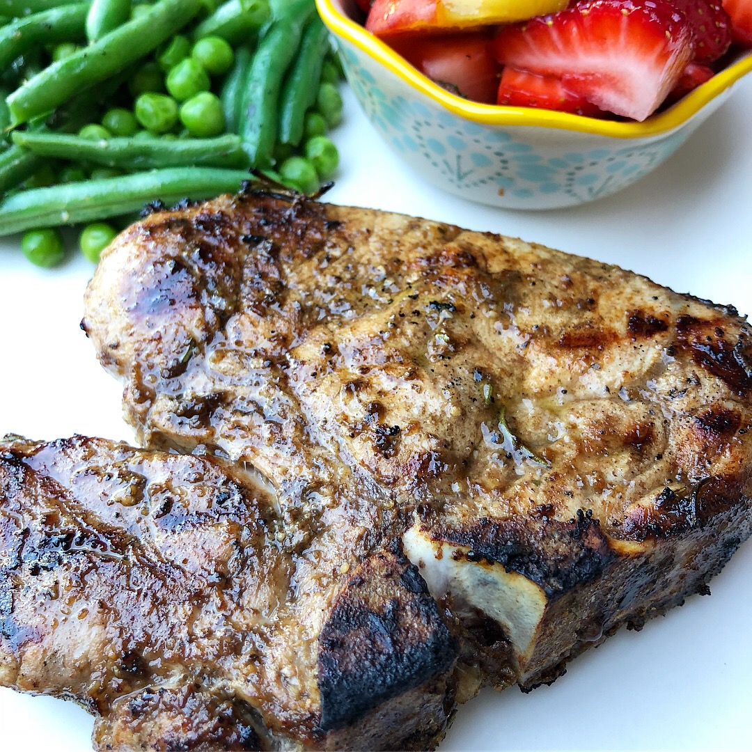 Grilled Pork Chops in Malt Vinegar Marinade