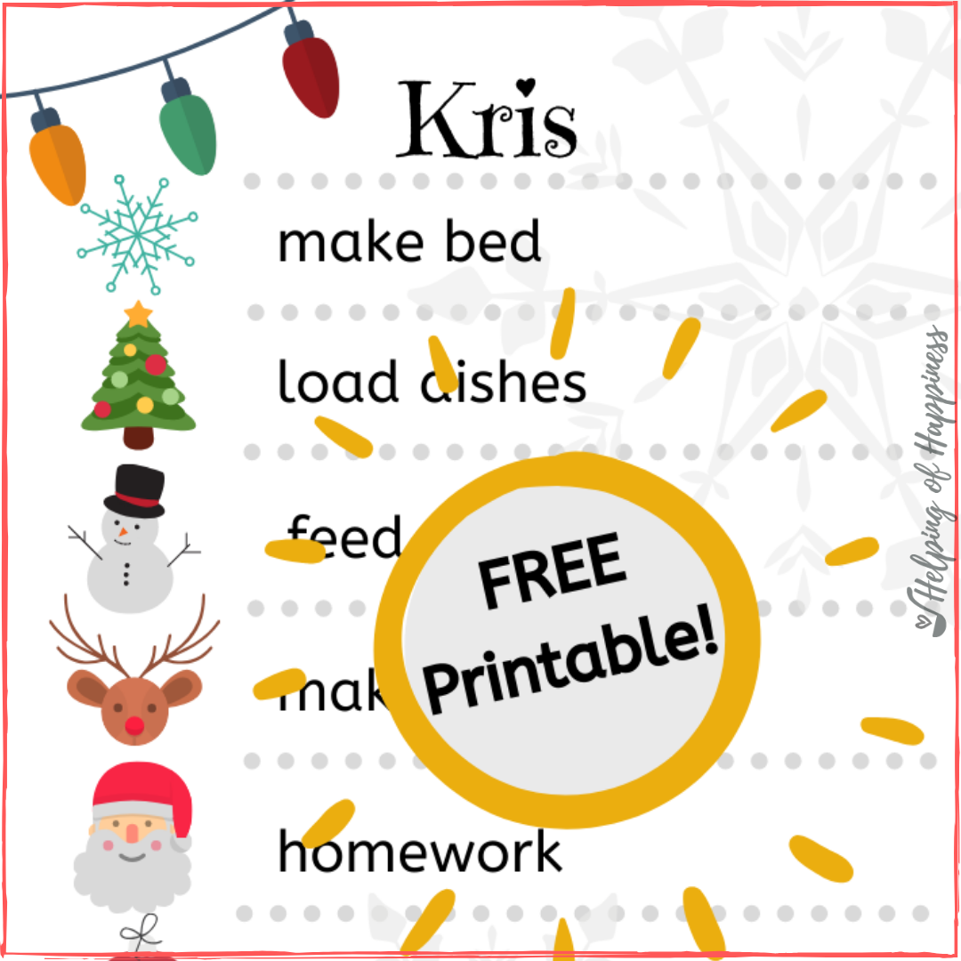 Christmas Chore Charts