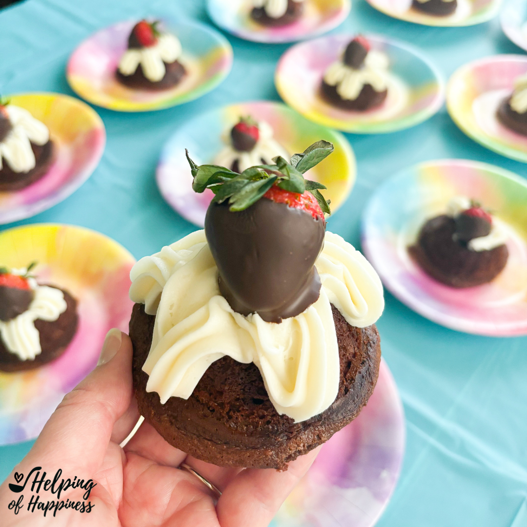 Chocolate Dipped Strawberry Mini Bundt Cakes