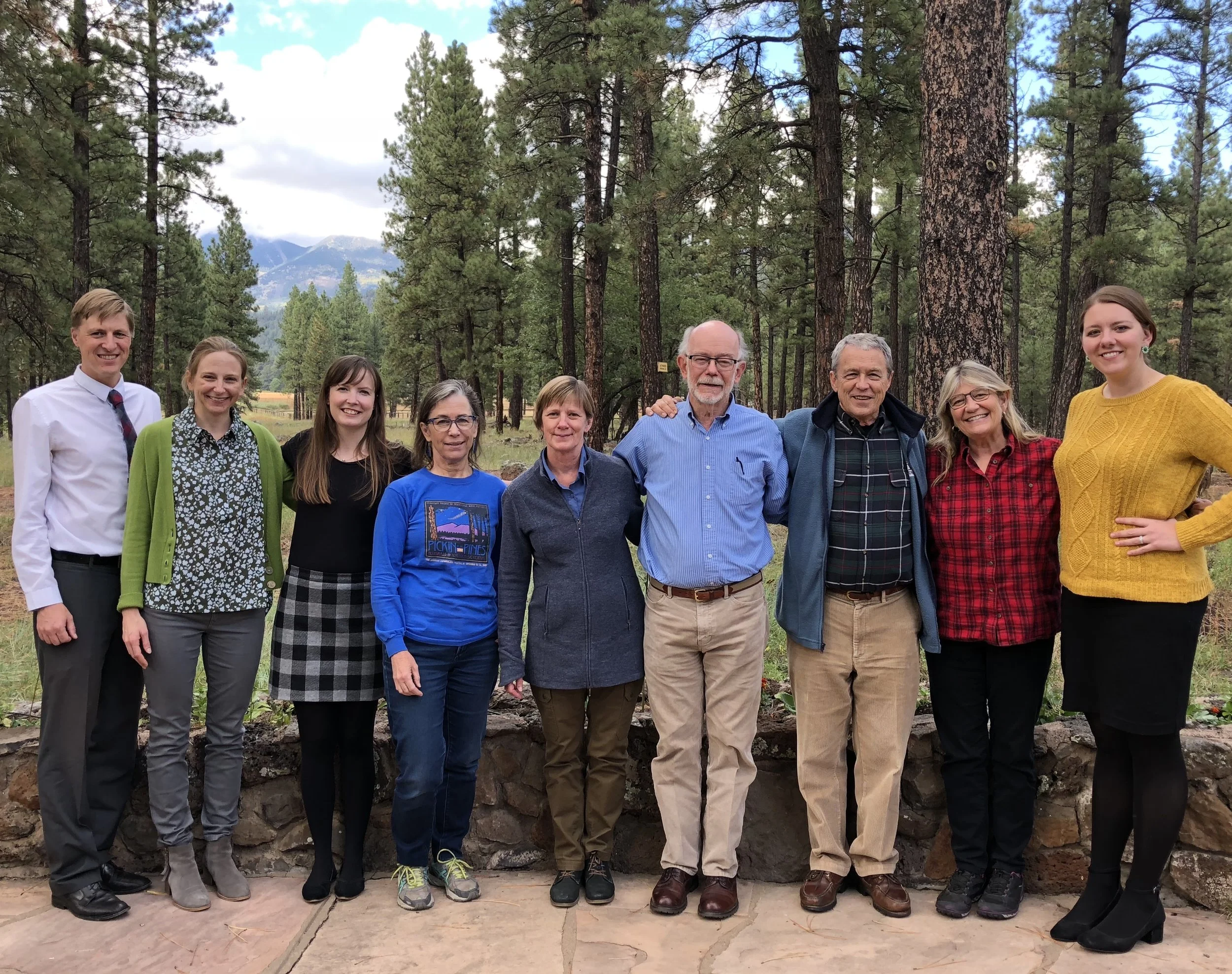 The HHMPT team enjoying the woods together.
