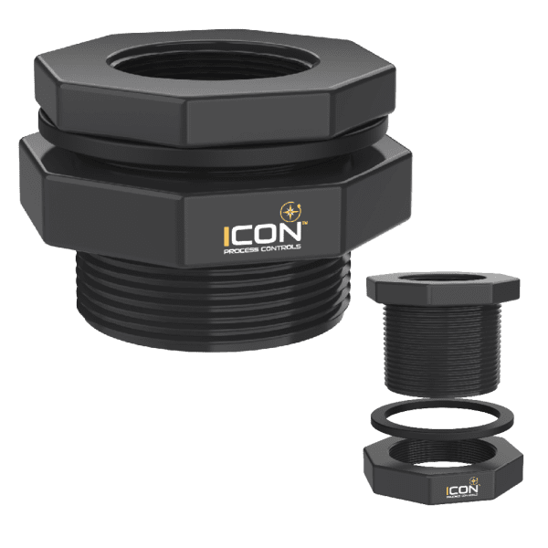 LevelPro® BHF Series 2" NPT PVC Bulkhead Fitting