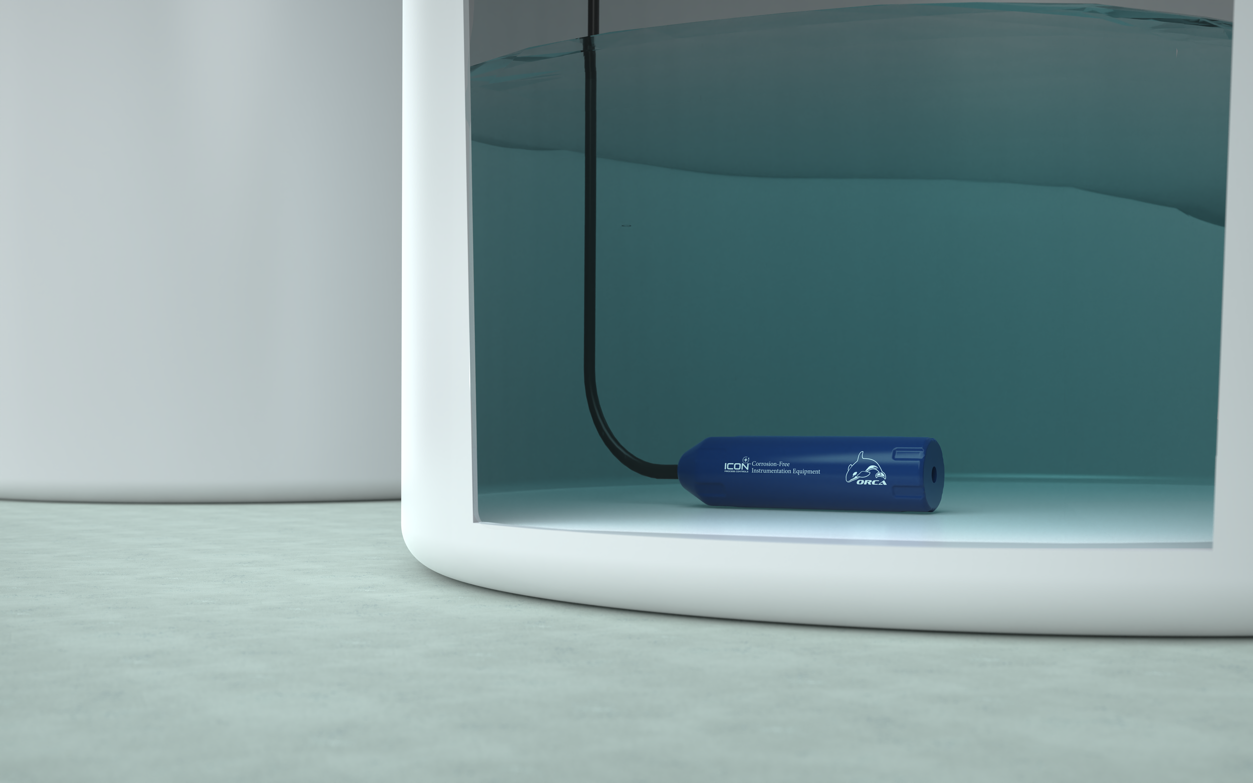 LevelPro 100 Series Industrial Submersible Level Sensor Inside a Tank