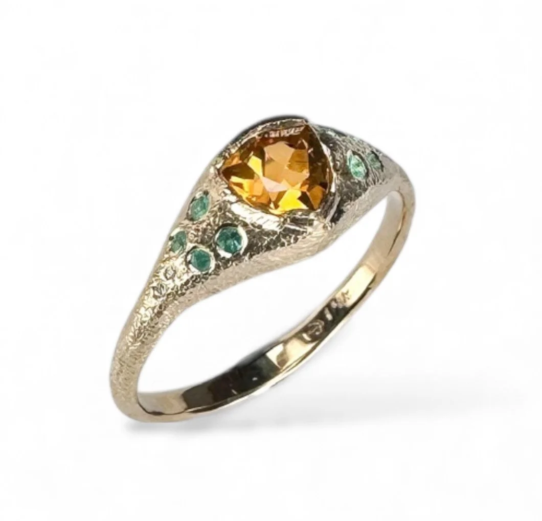 Orange Tourmaline 14k Gold Ring
