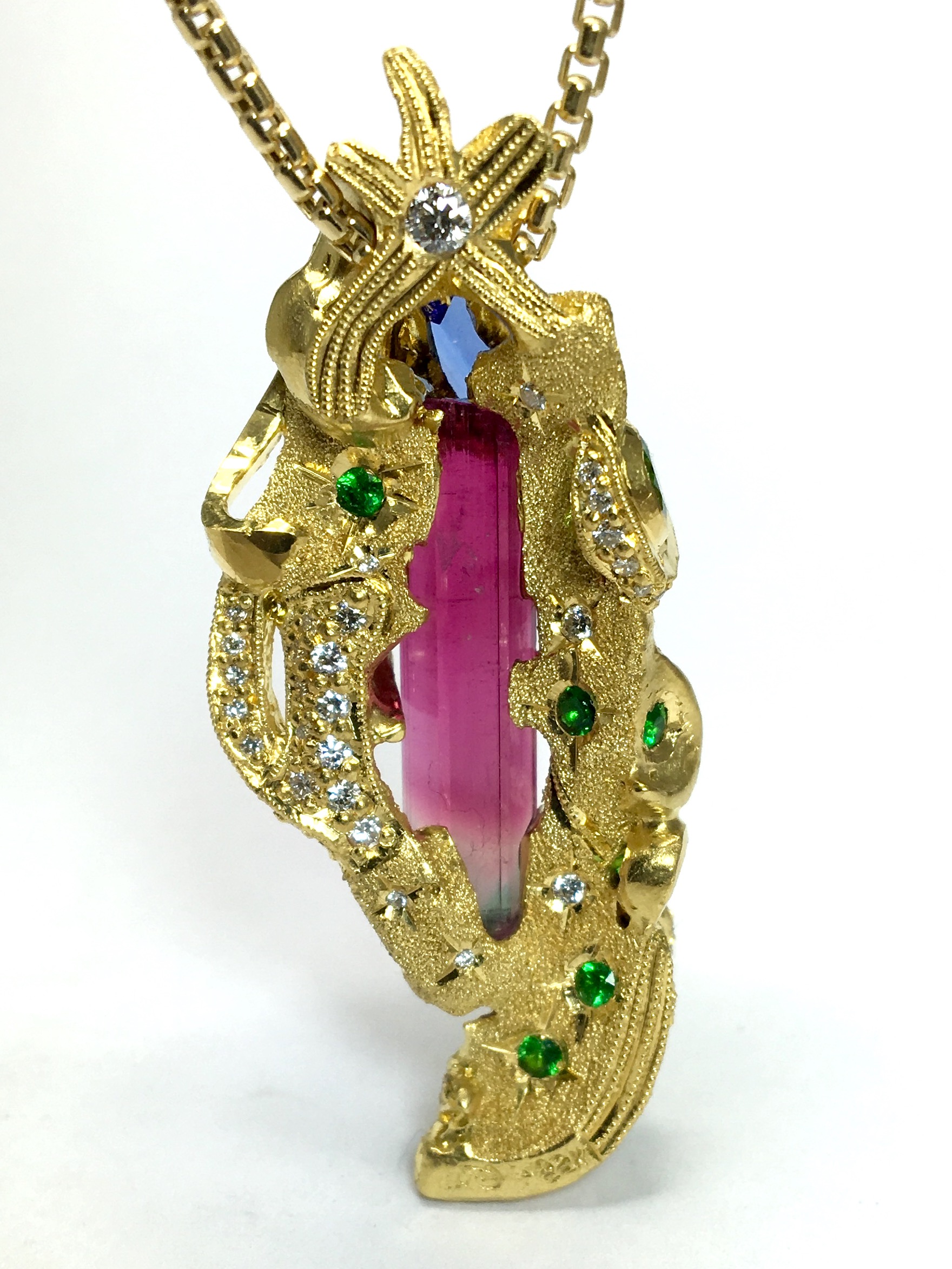 Pink Tourmaline Pendant (back view)